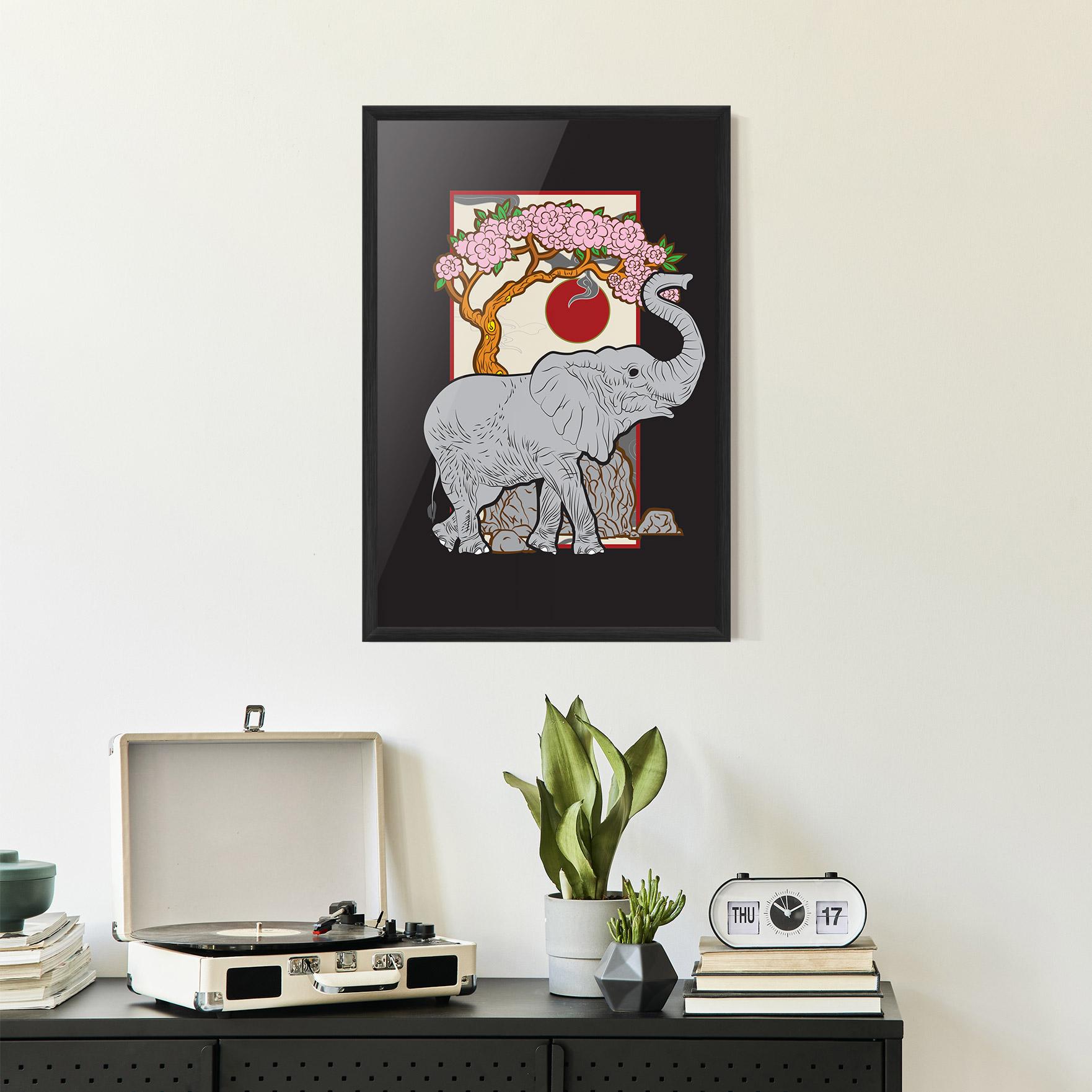 Poster Înrămat Three Elephant mockup 2