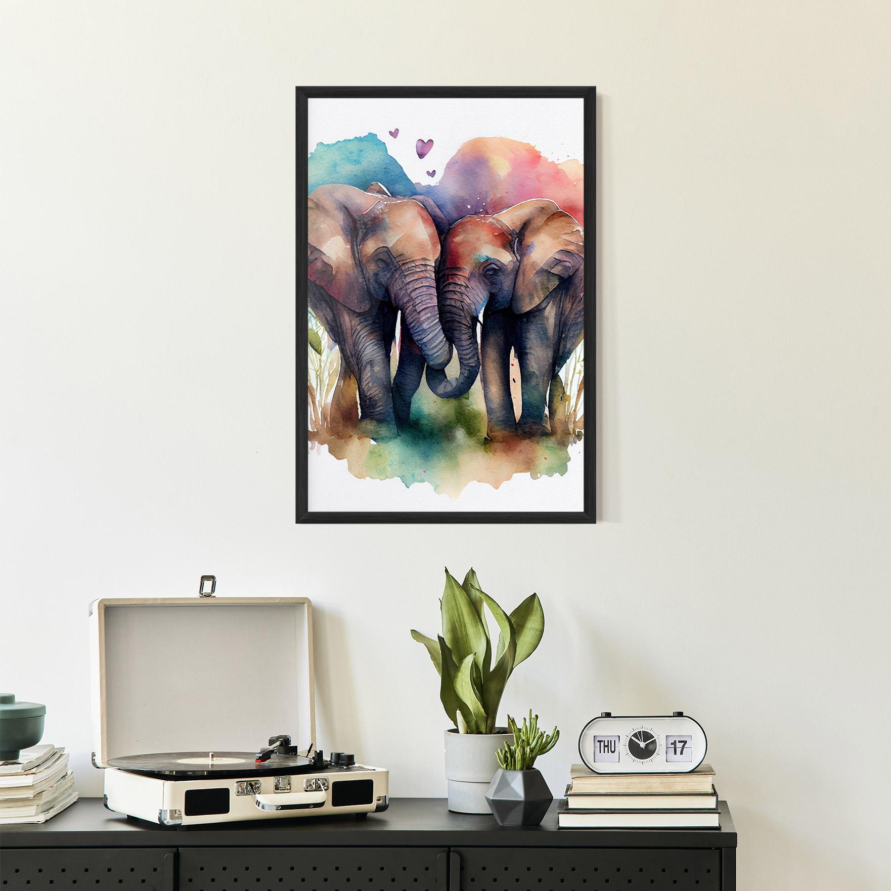 Poster Înrămat Watercolor Love mockup 2