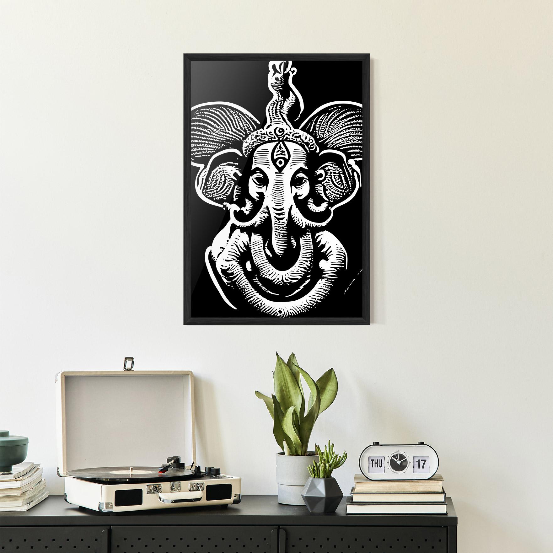 Poster Înrămat White Head Elephant mockup 2