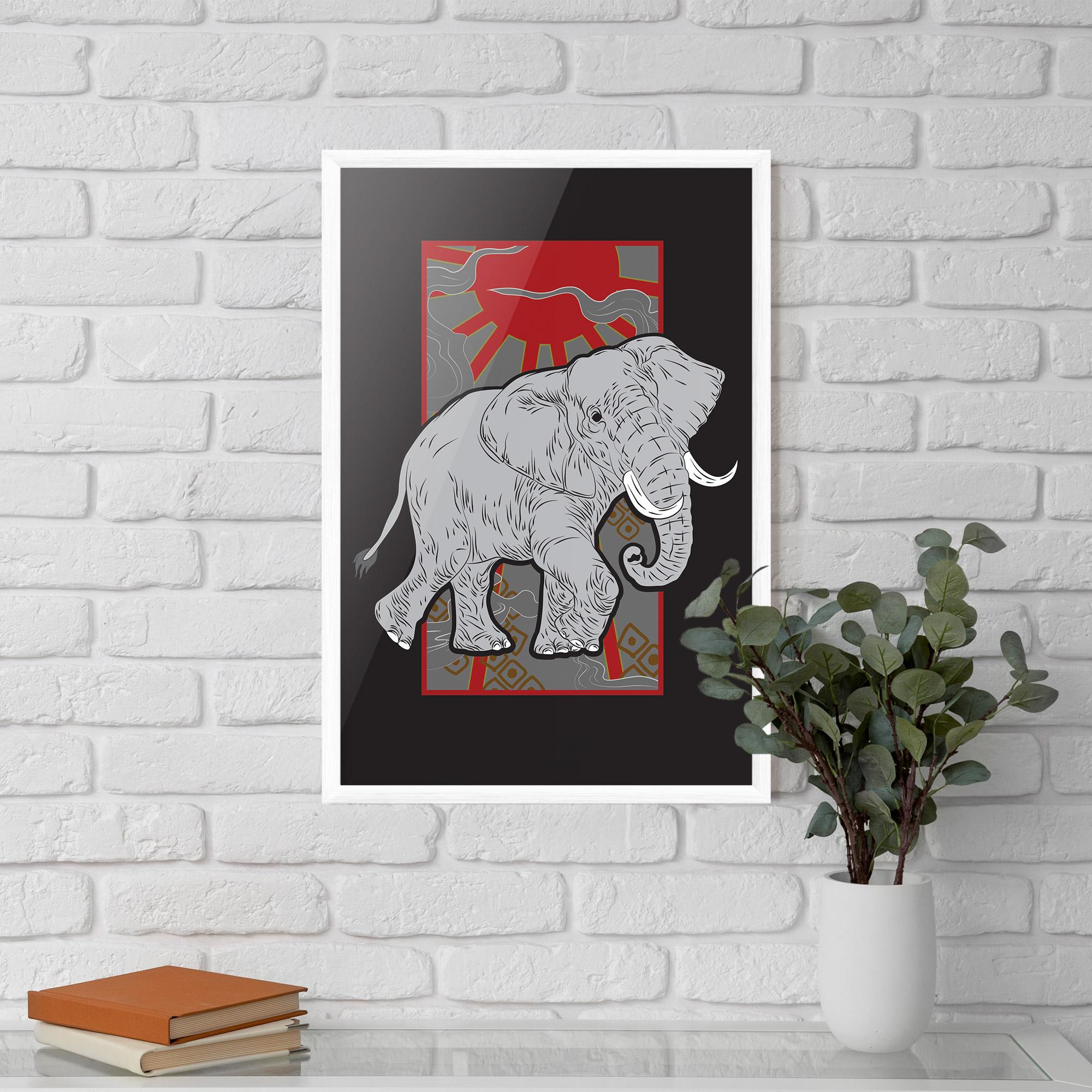 Poster Înrămat Asian Elephant mockup 5
