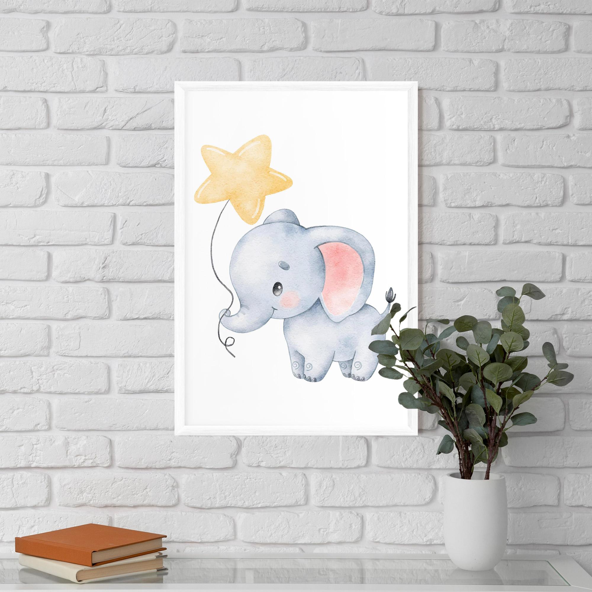 Poster Înrămat Baby Elephant Kids mockup 5
