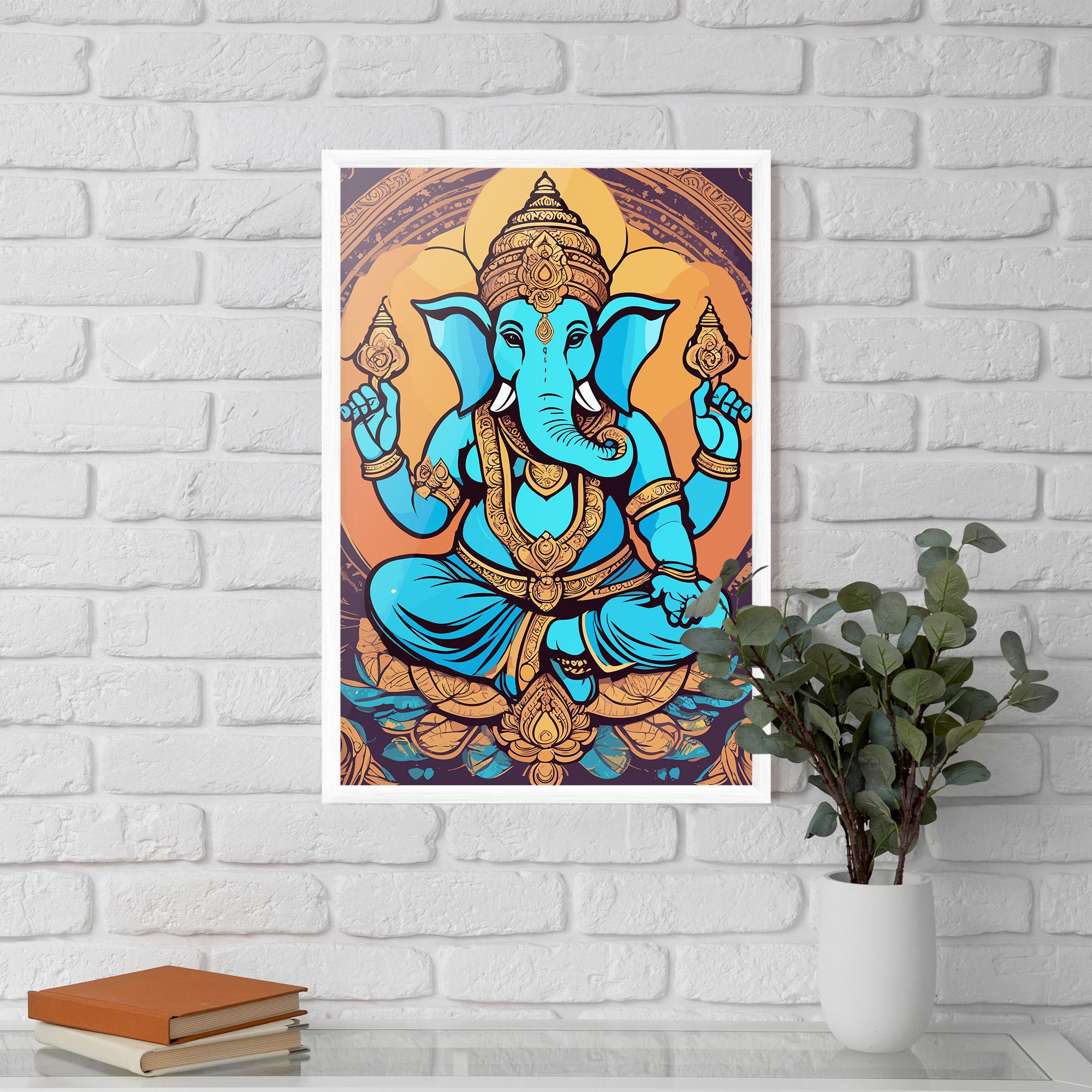 Poster Înrămat Blue Elephant mockup 5