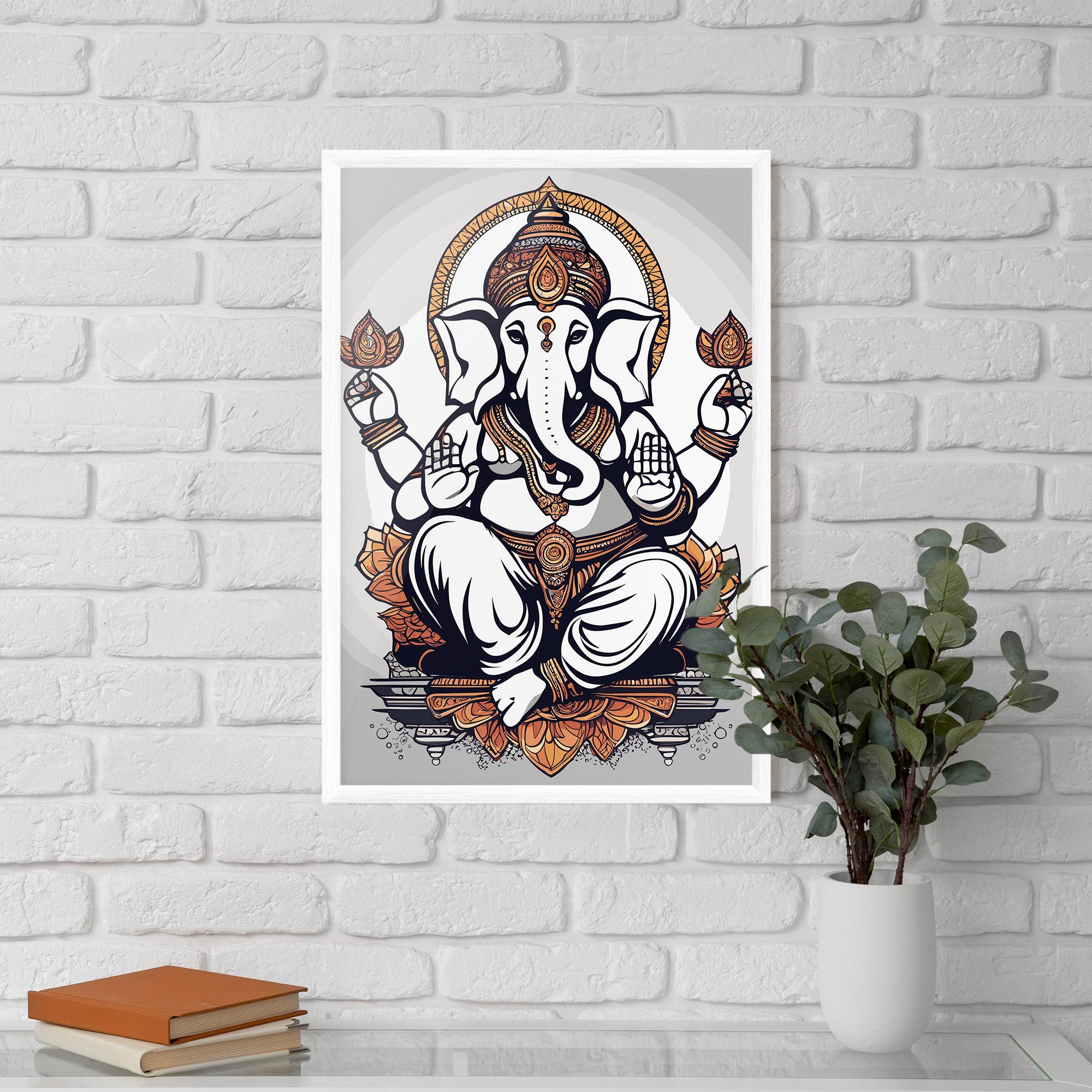 Poster Înrămat Chaturthi Grey mockup 5