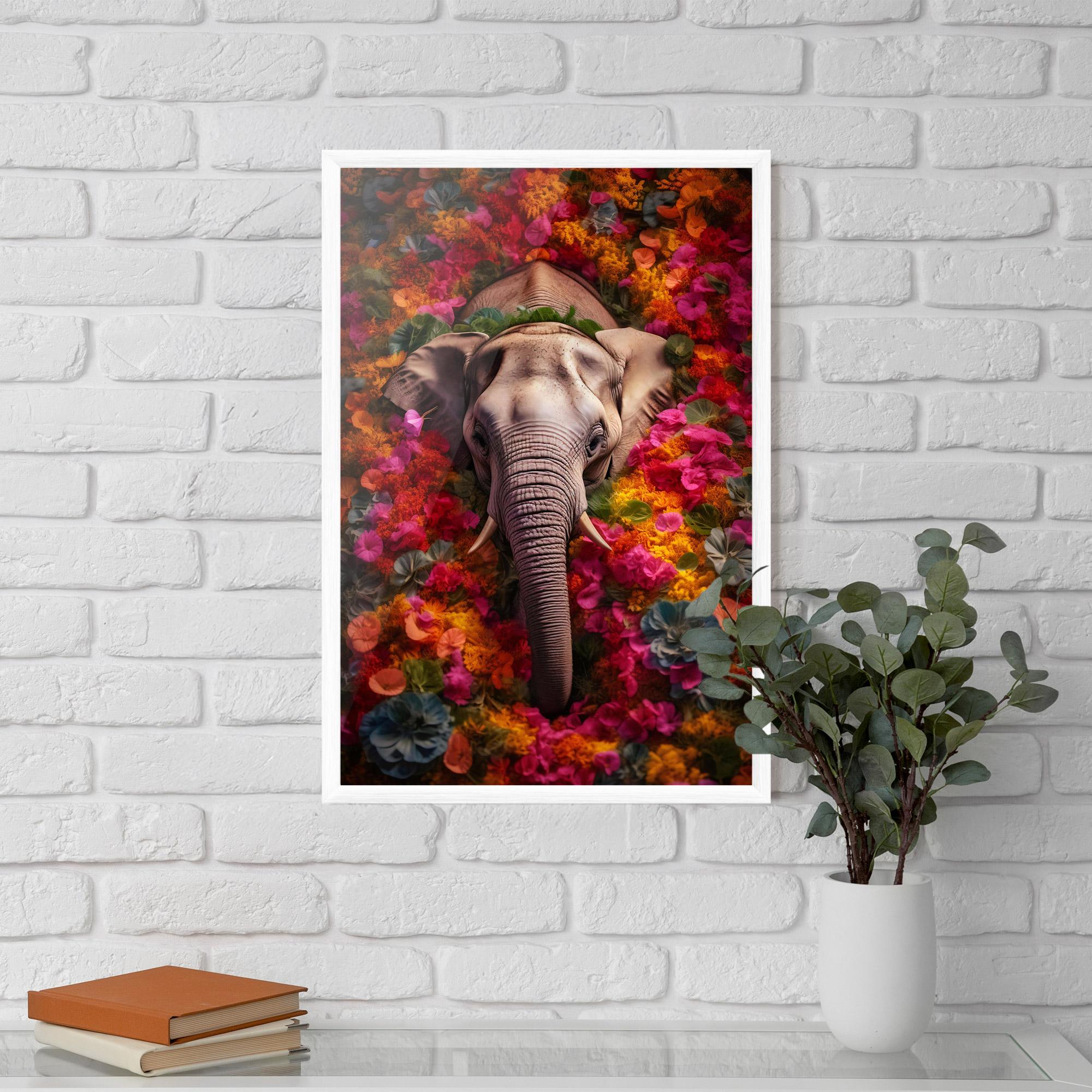 Poster Înrămat Flower Elephant mockup 5