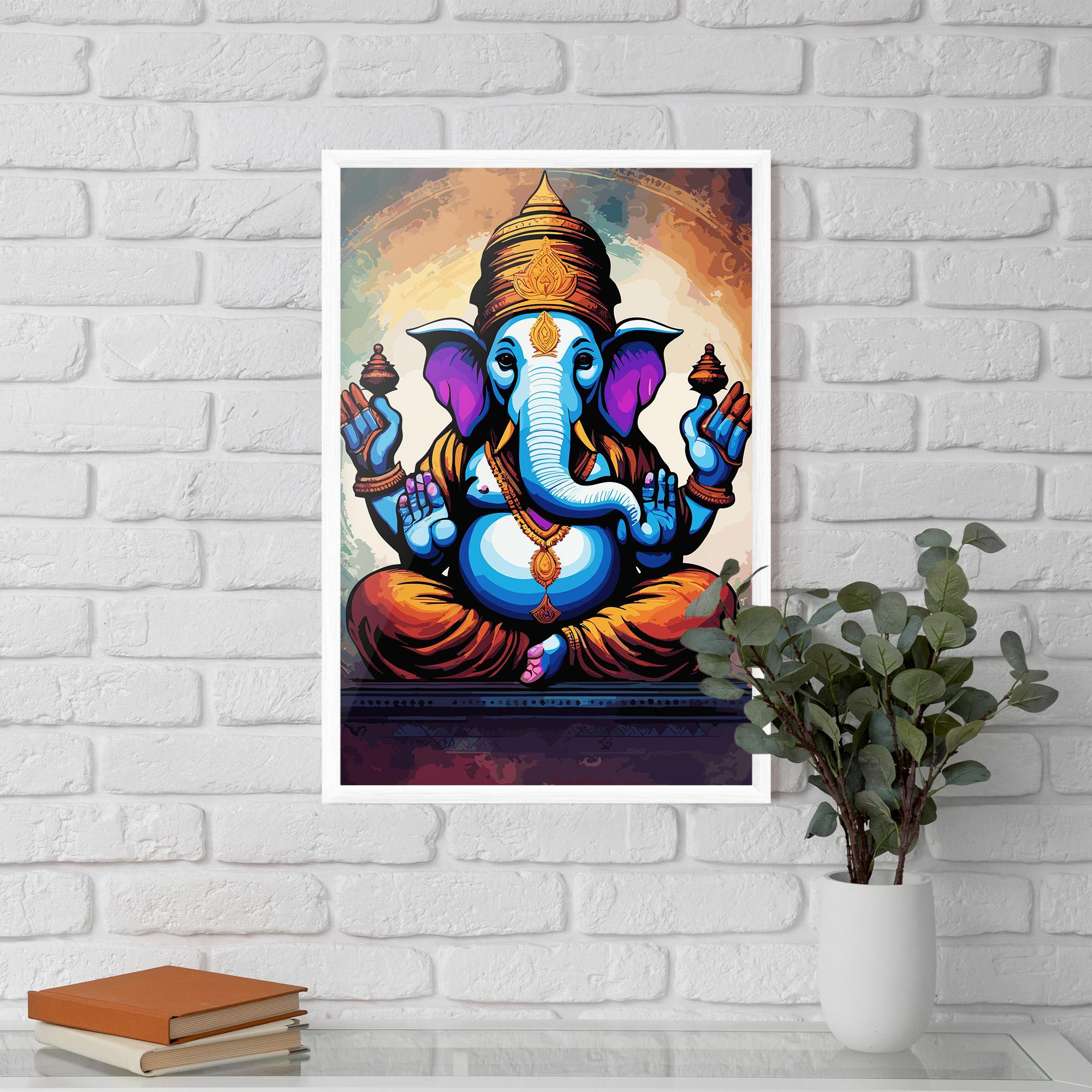 Poster Înrămat Ganesh Colorful mockup 5
