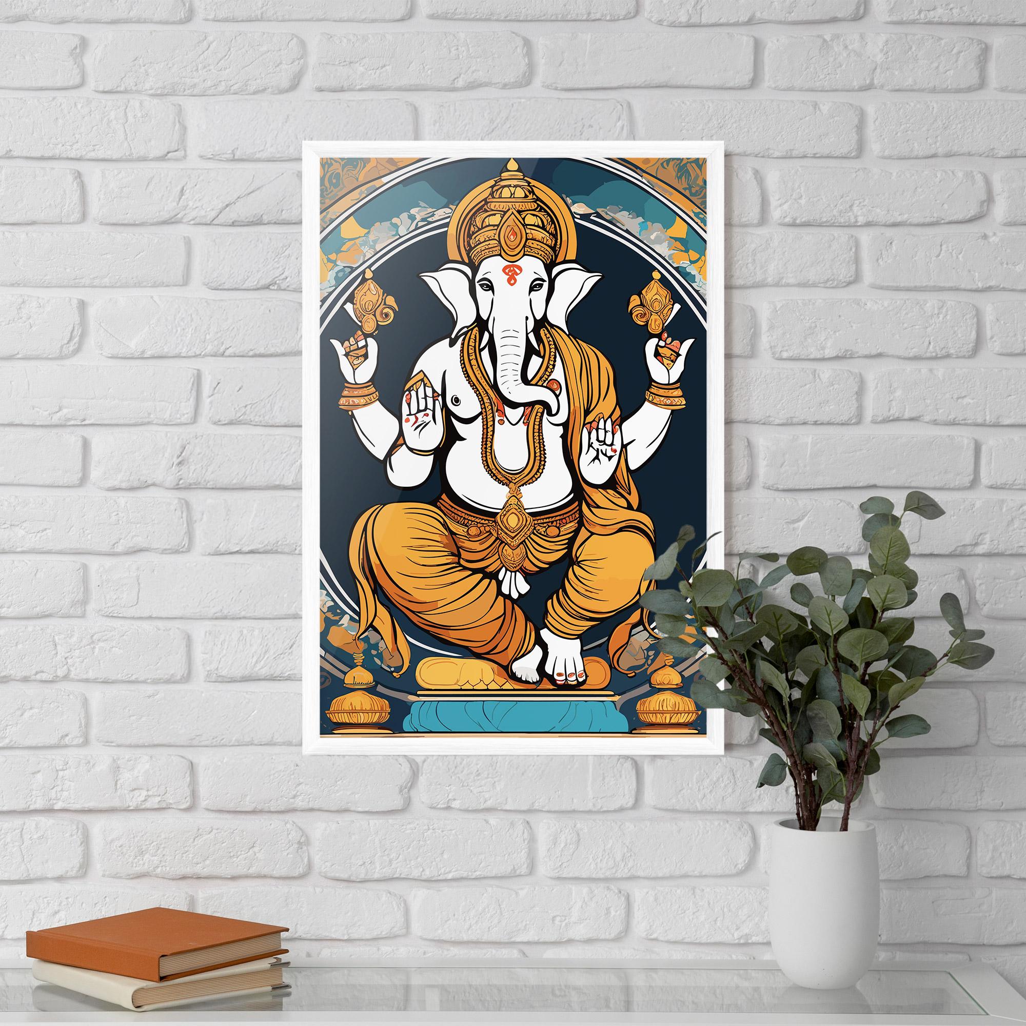 Poster Înrămat Gold Ganpati mockup 5