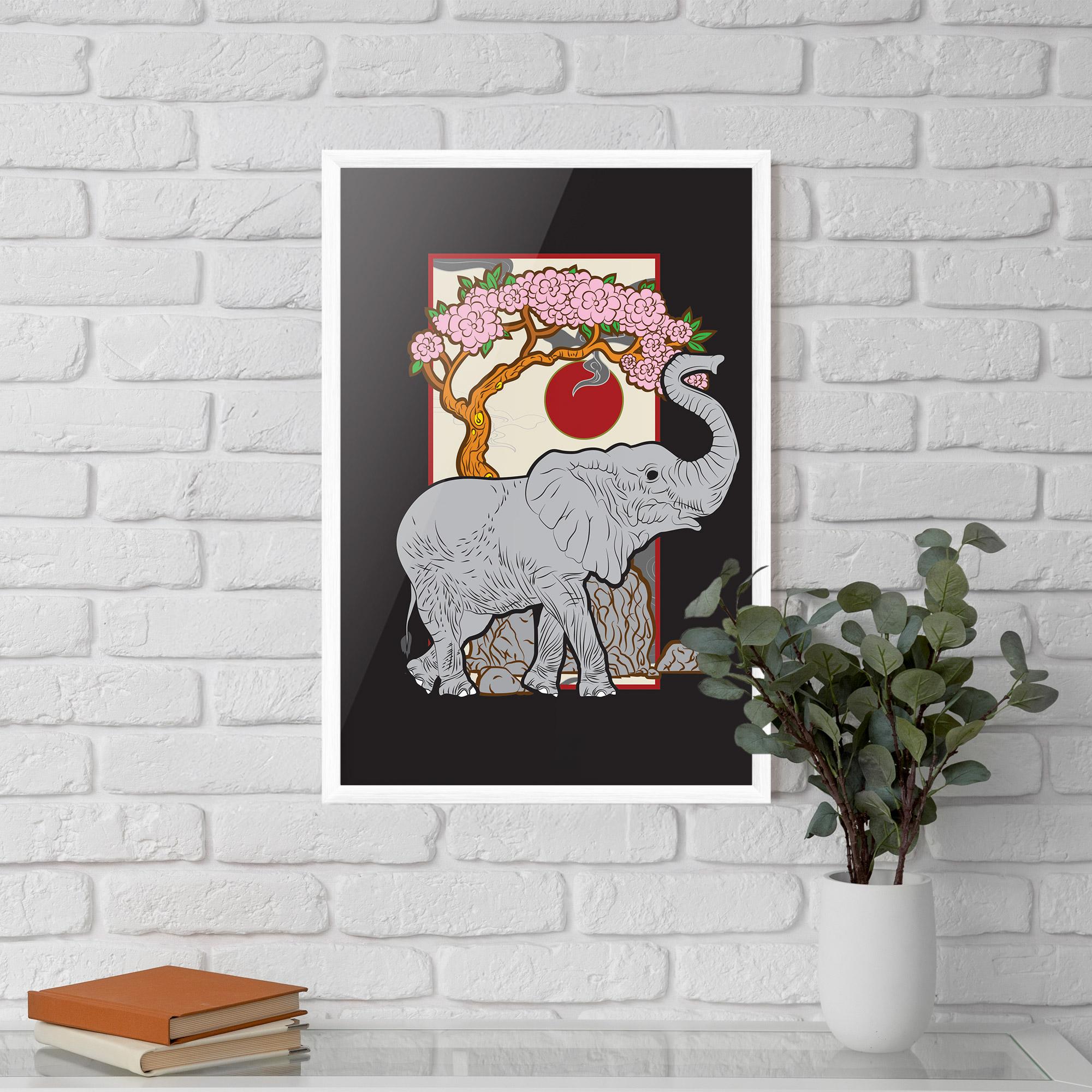 Poster Înrămat Three Elephant mockup 5