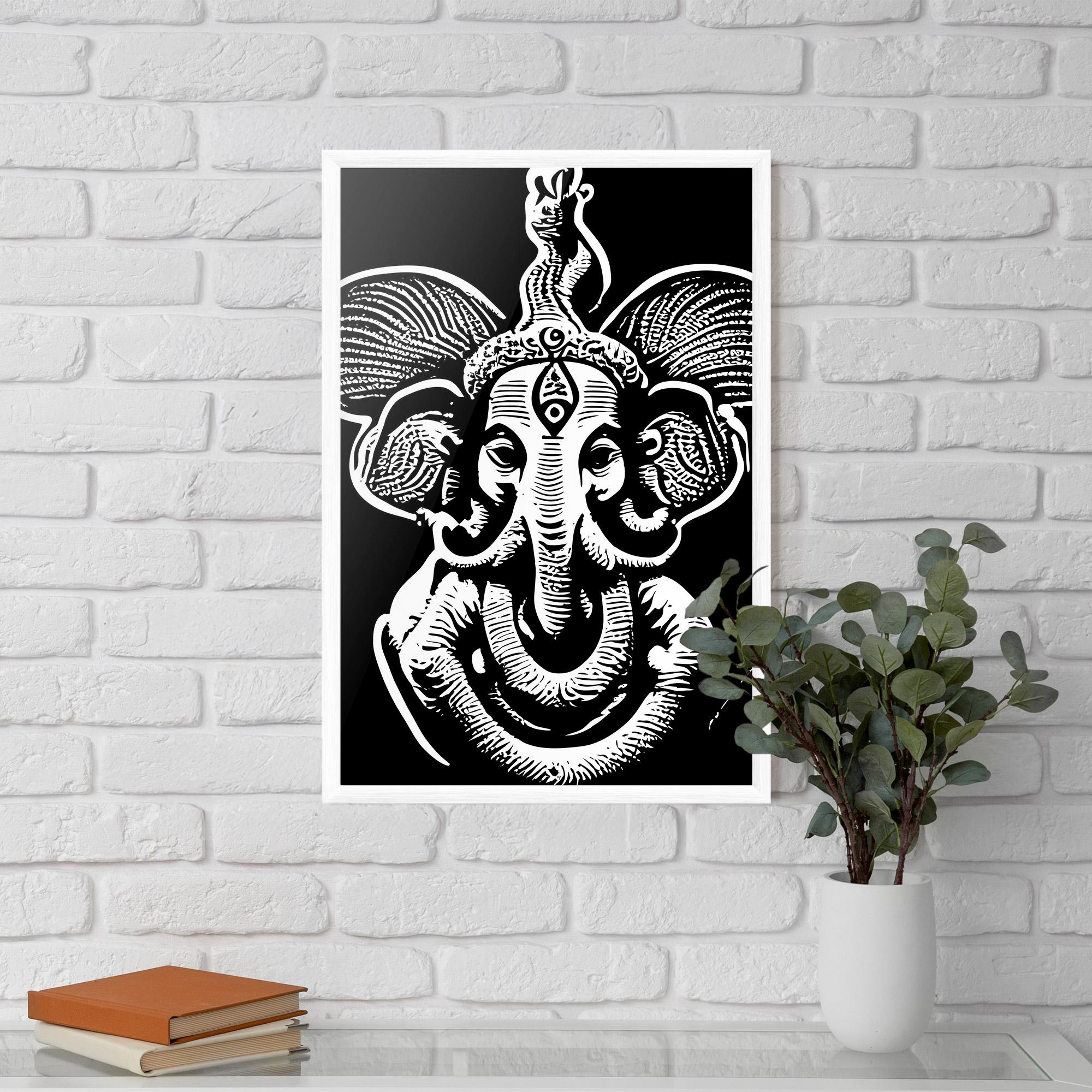 Poster Înrămat White Head Elephant mockup 5