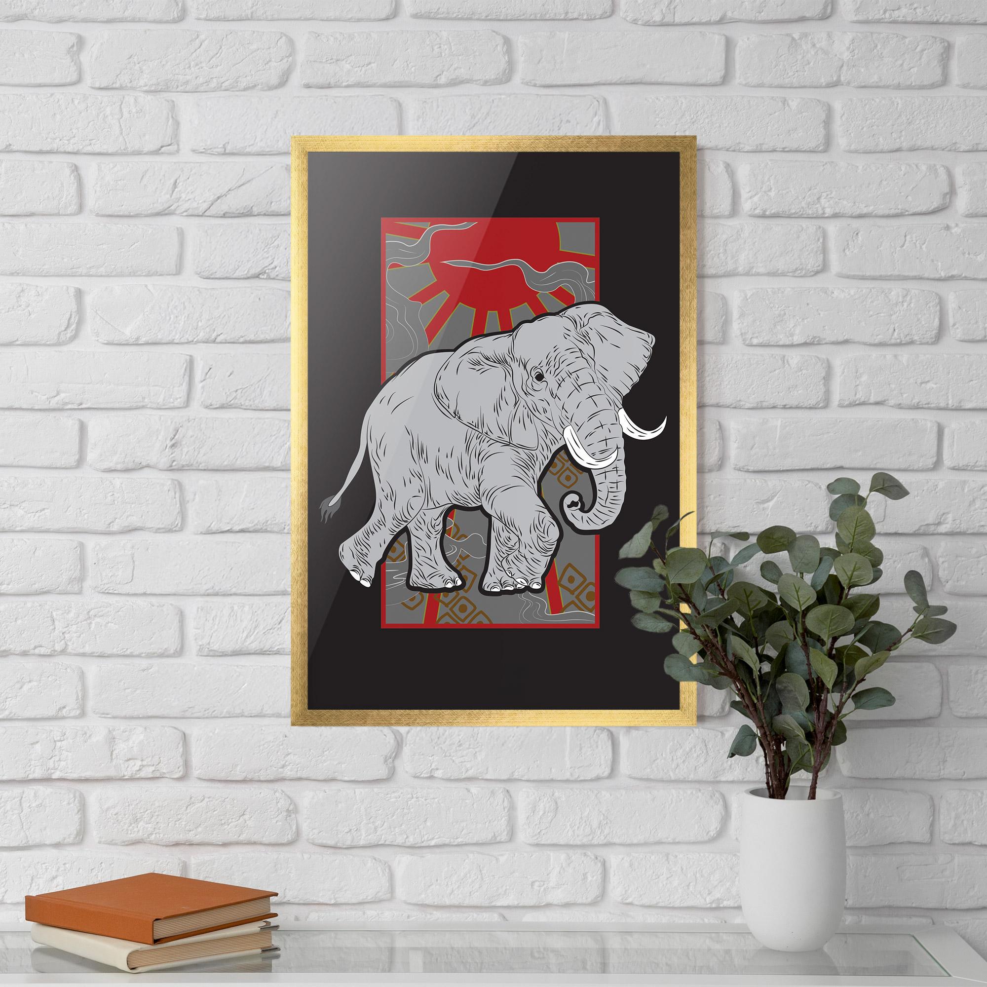 Poster Înrămat Asian Elephant mockup 5
