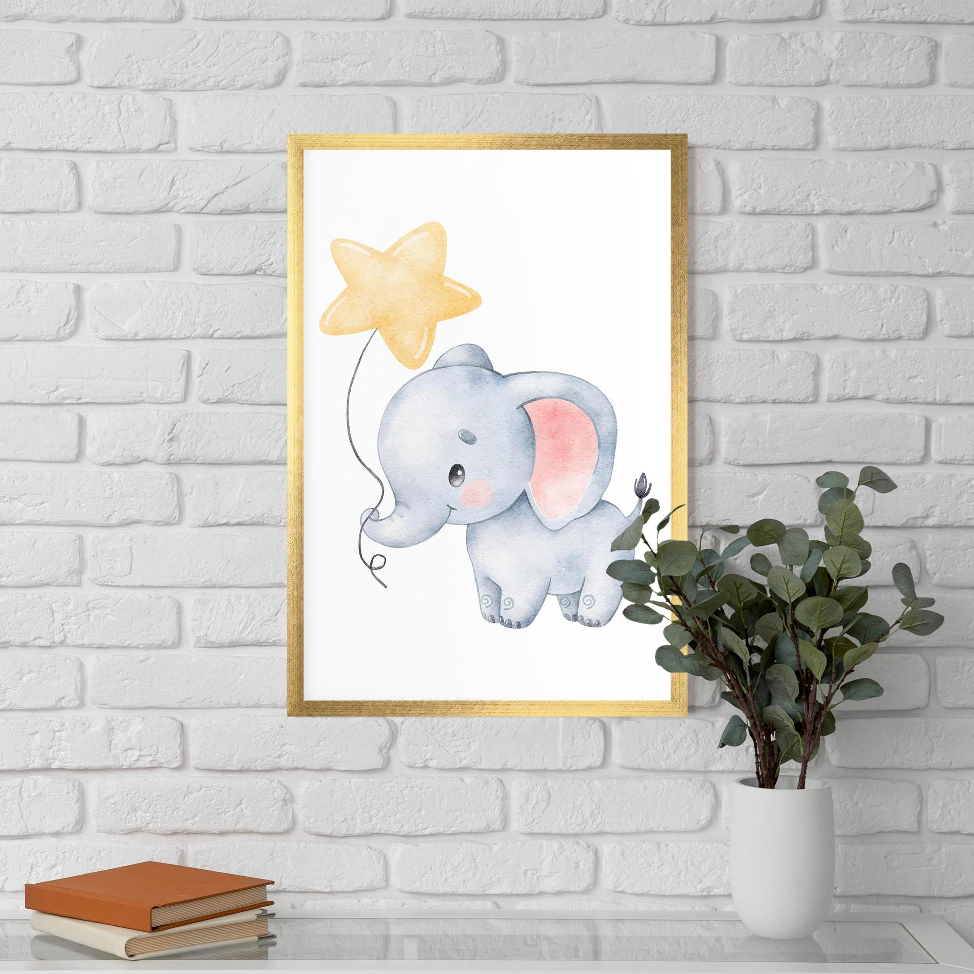 Poster Înrămat Baby Elephant Kids mockup 5