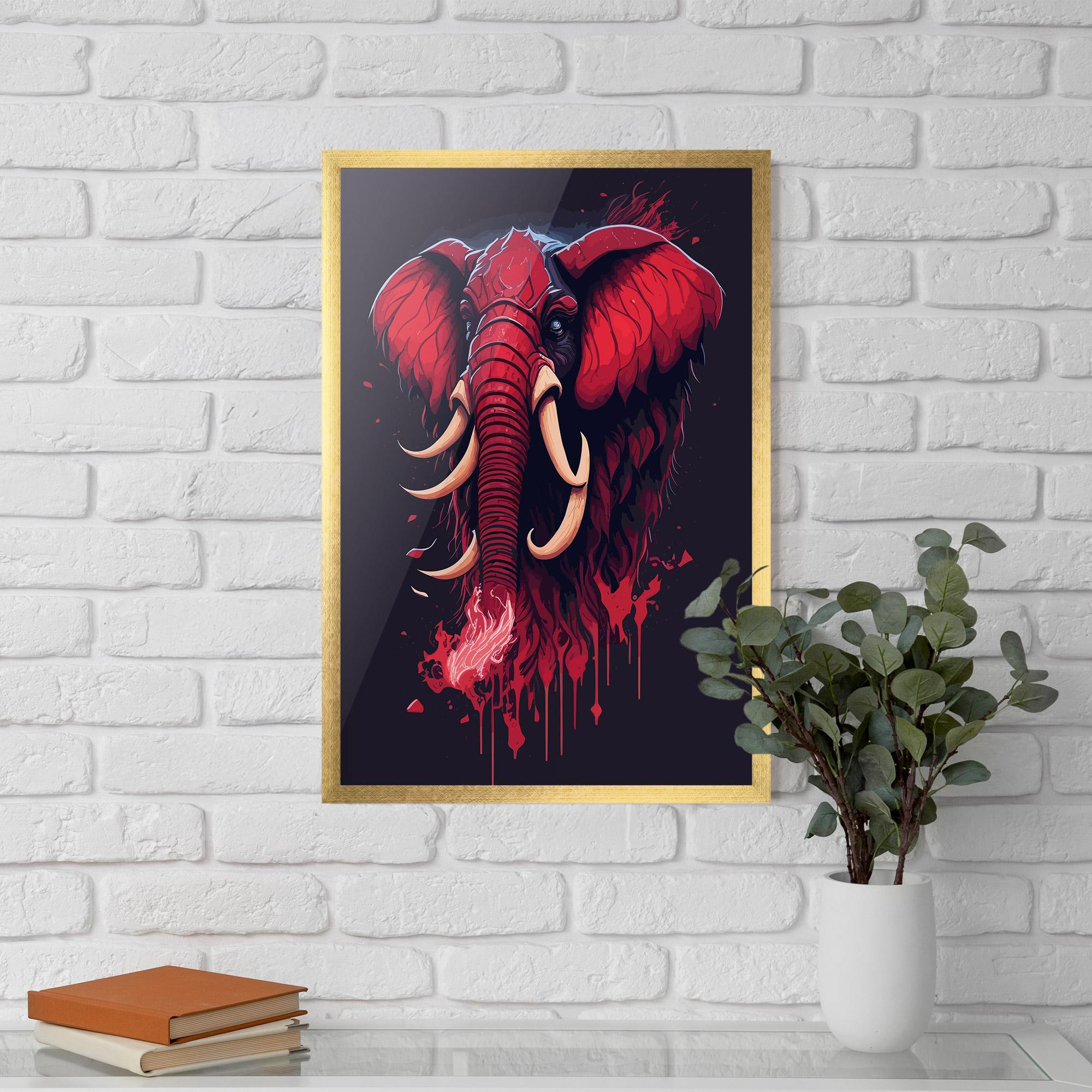 Poster Înrămat Bloody Elephant mockup 5