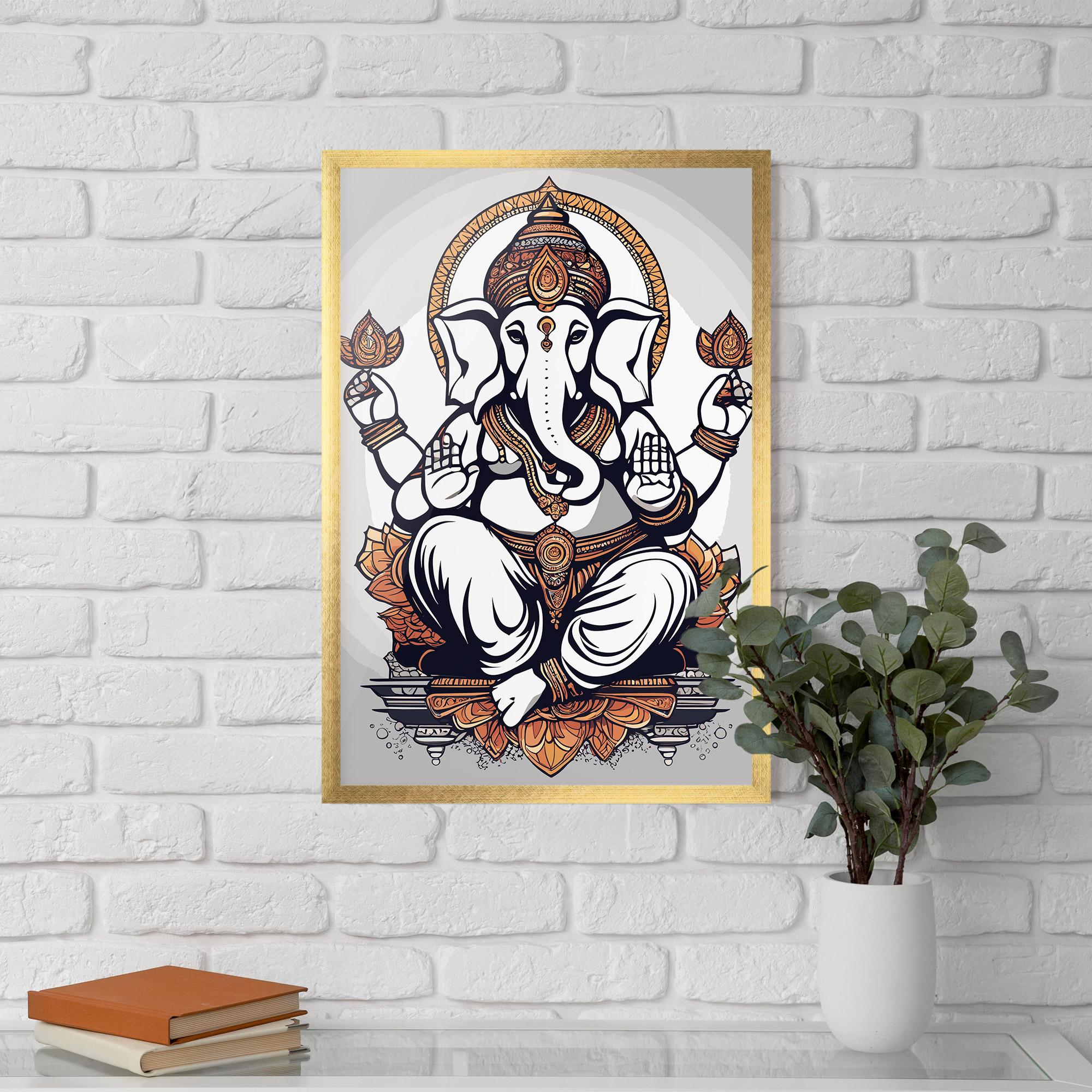 Poster Înrămat Chaturthi Grey mockup 5