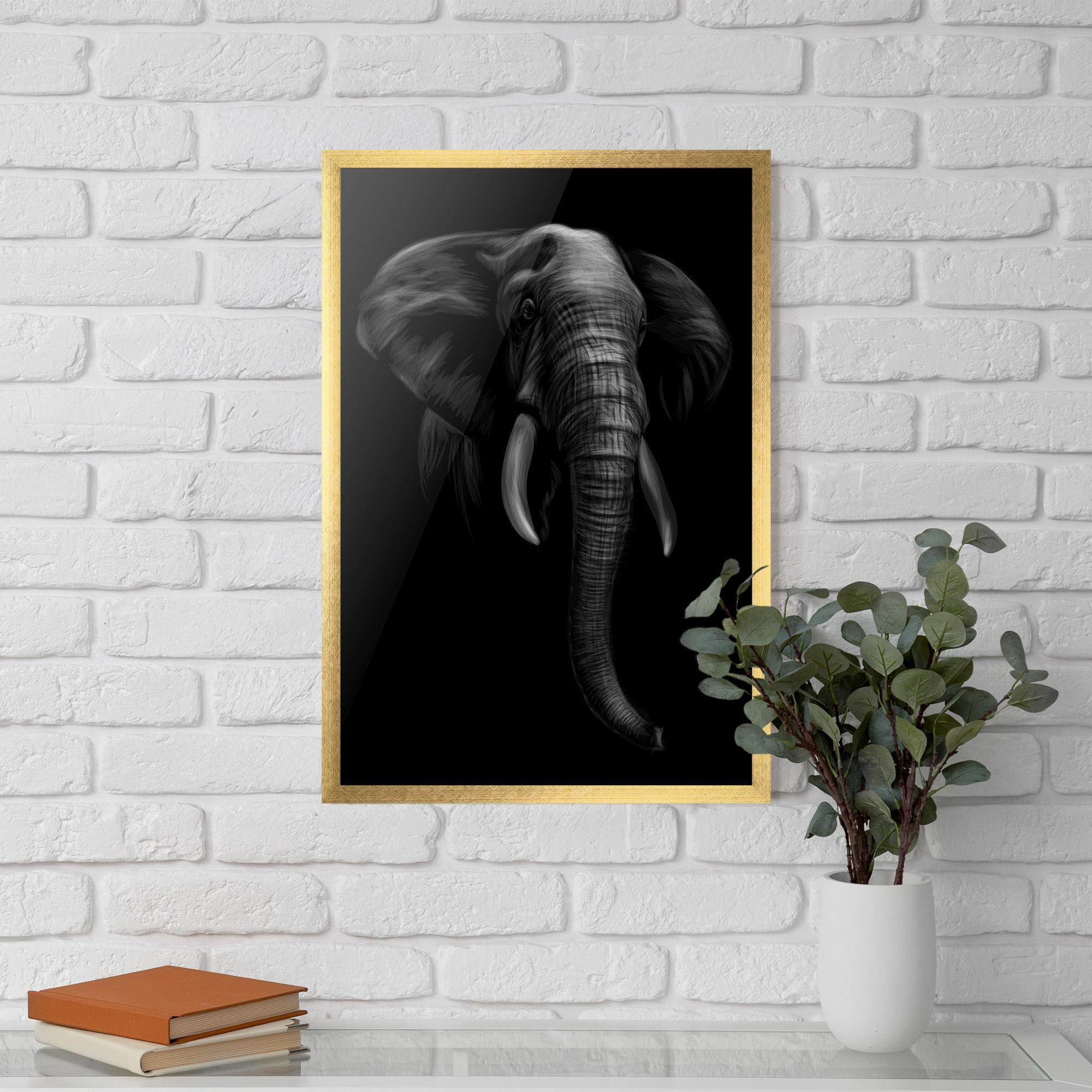 Poster Înrămat Elephant Head mockup 5