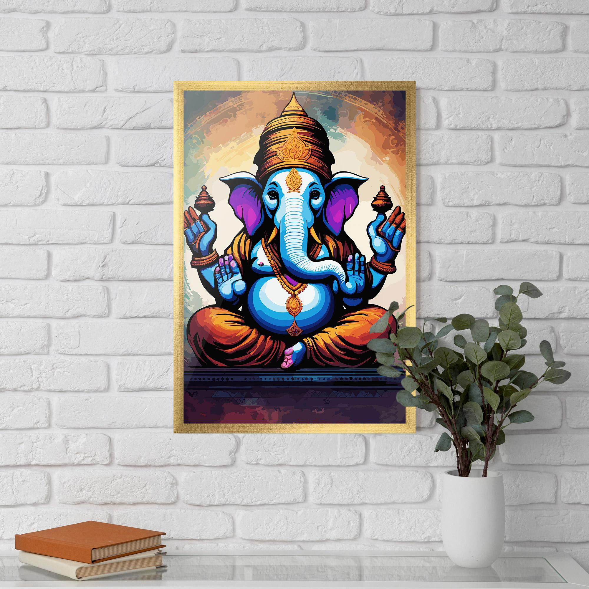 Poster Înrămat Ganesh Colorful mockup 5