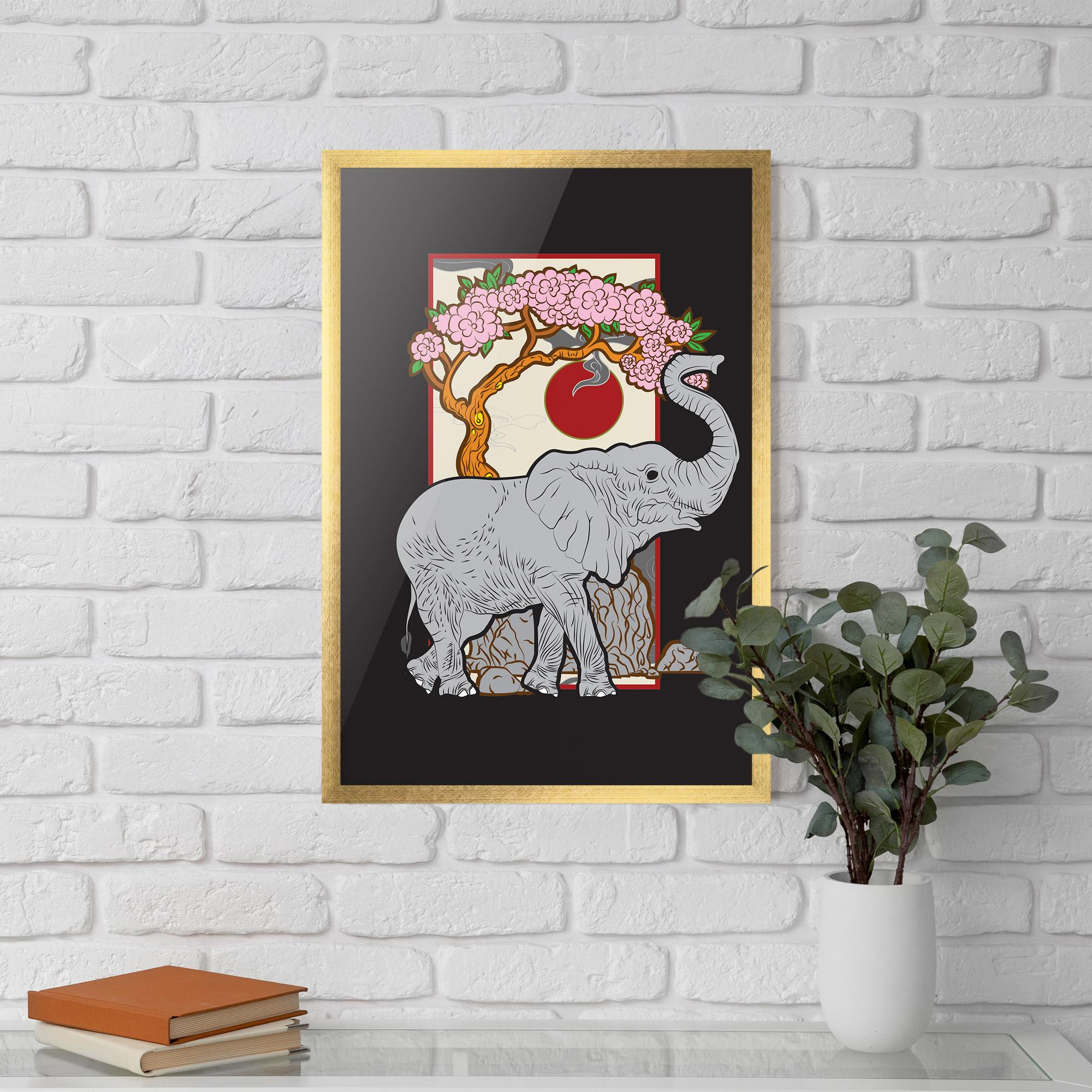 Poster Înrămat Three Elephant mockup 5
