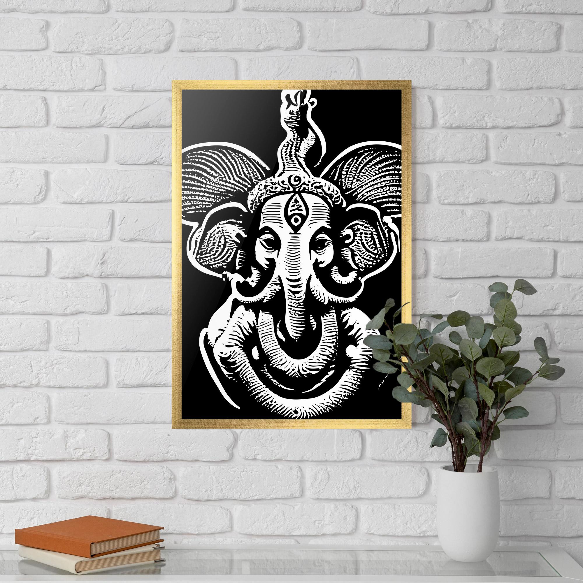 Poster Înrămat White Head Elephant mockup 5