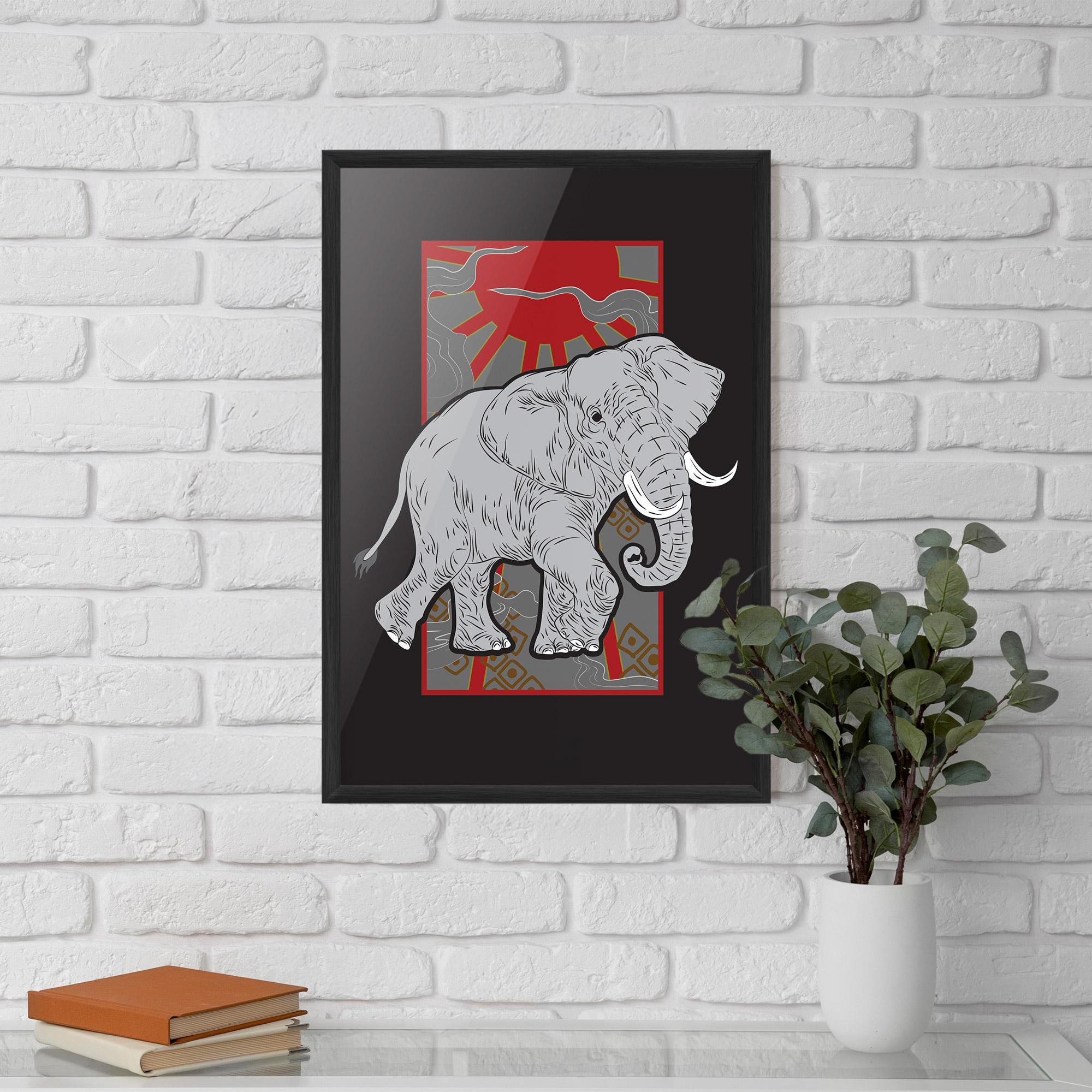 Poster Înrămat Asian Elephant mockup 5