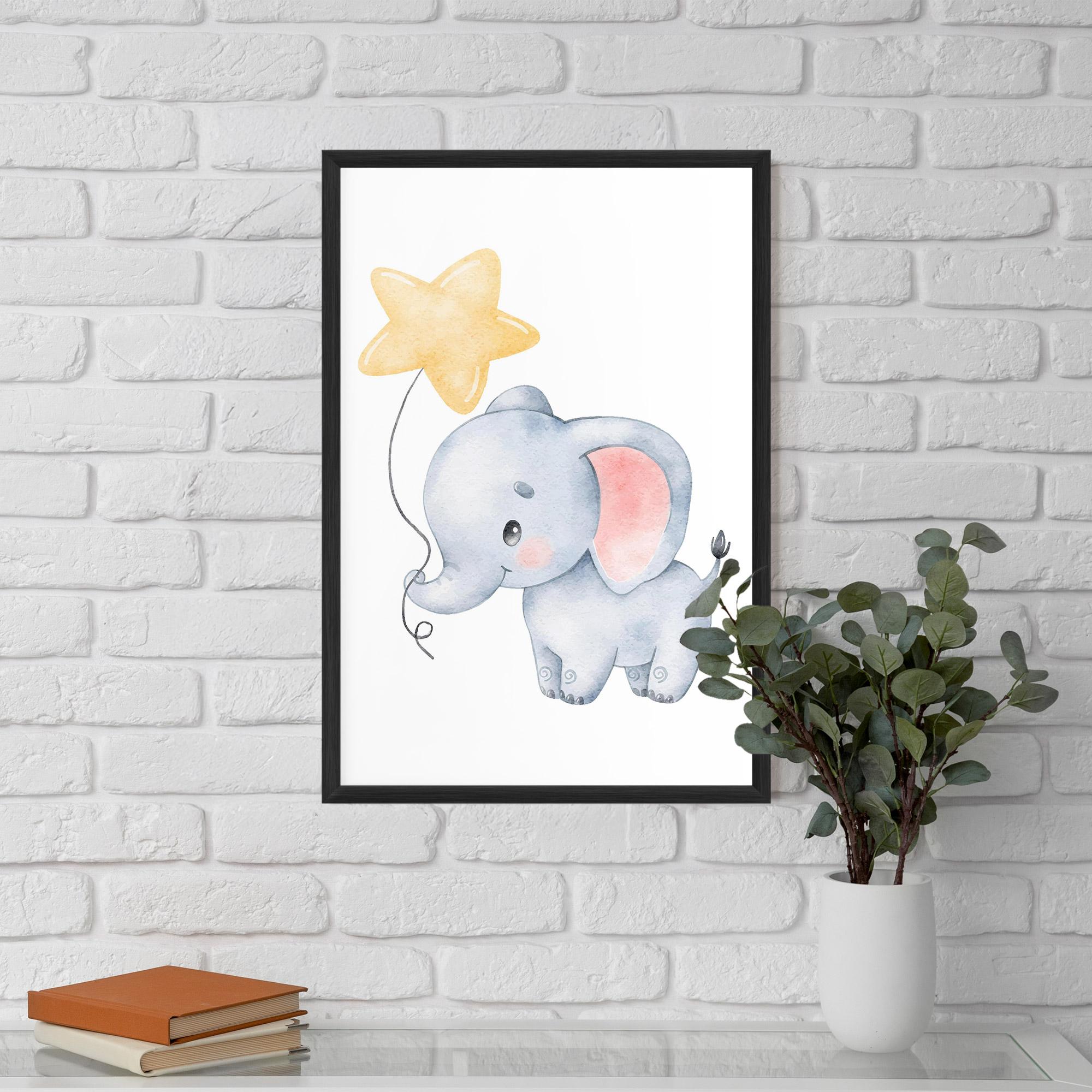 Poster Înrămat Baby Elephant Kids mockup 5