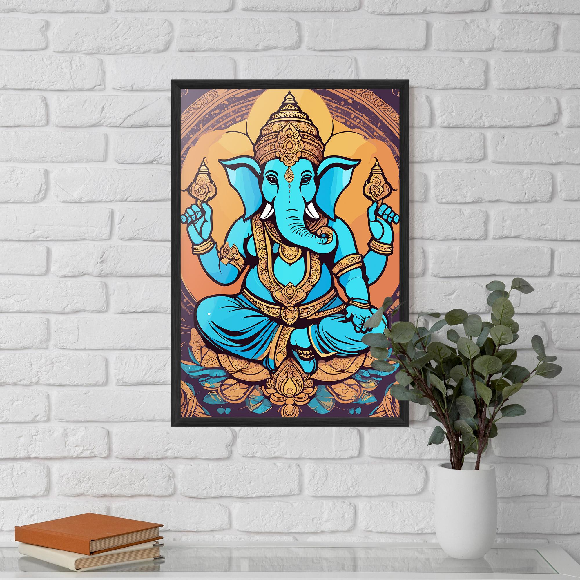 Poster Înrămat Blue Elephant mockup 5