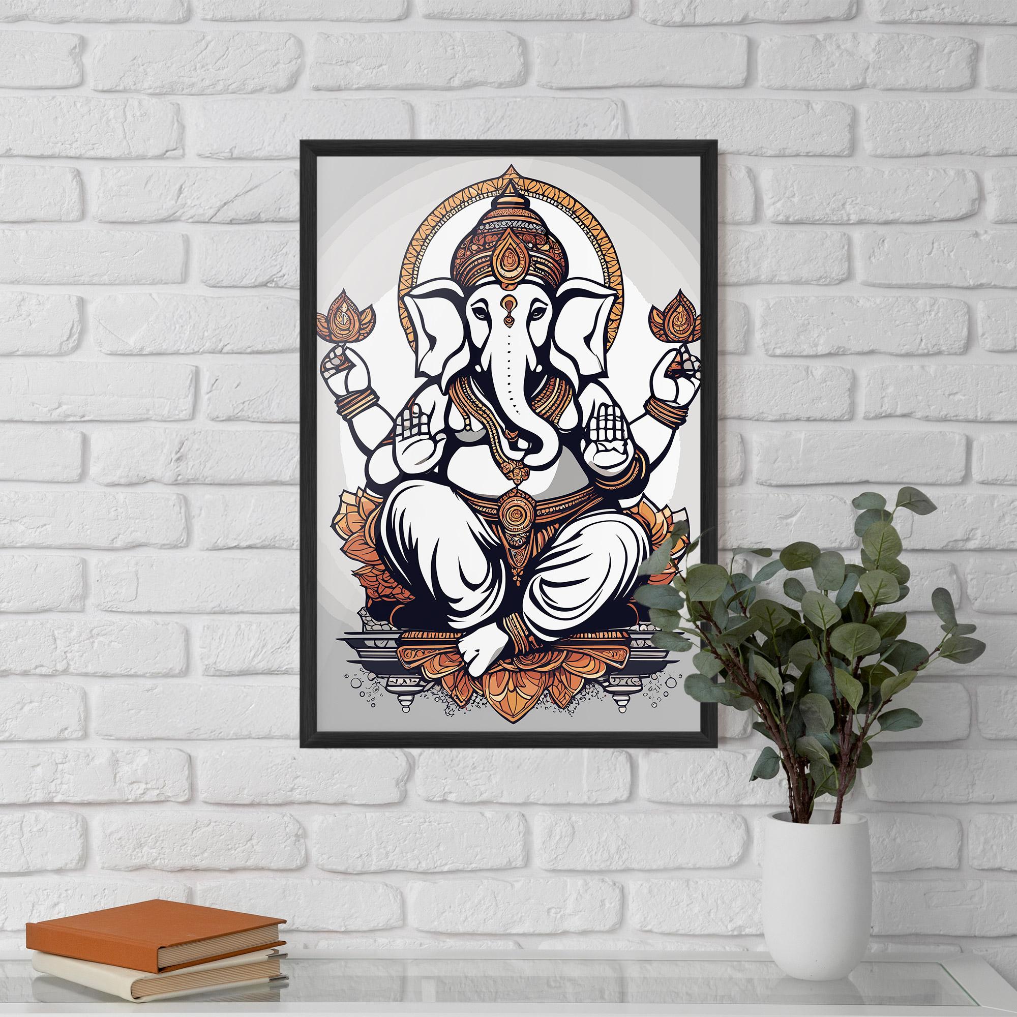 Poster Înrămat Chaturthi Grey mockup 5
