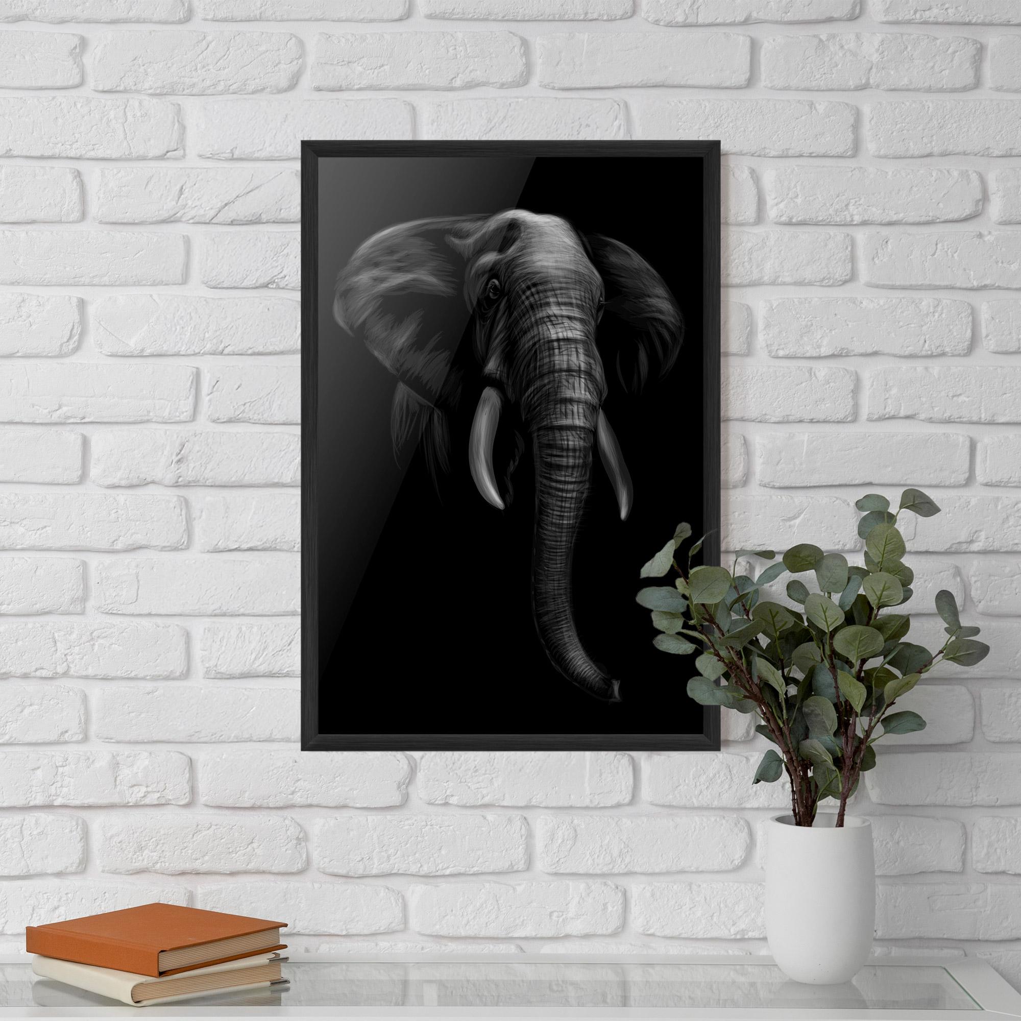 Poster Înrămat Elephant Head mockup 5