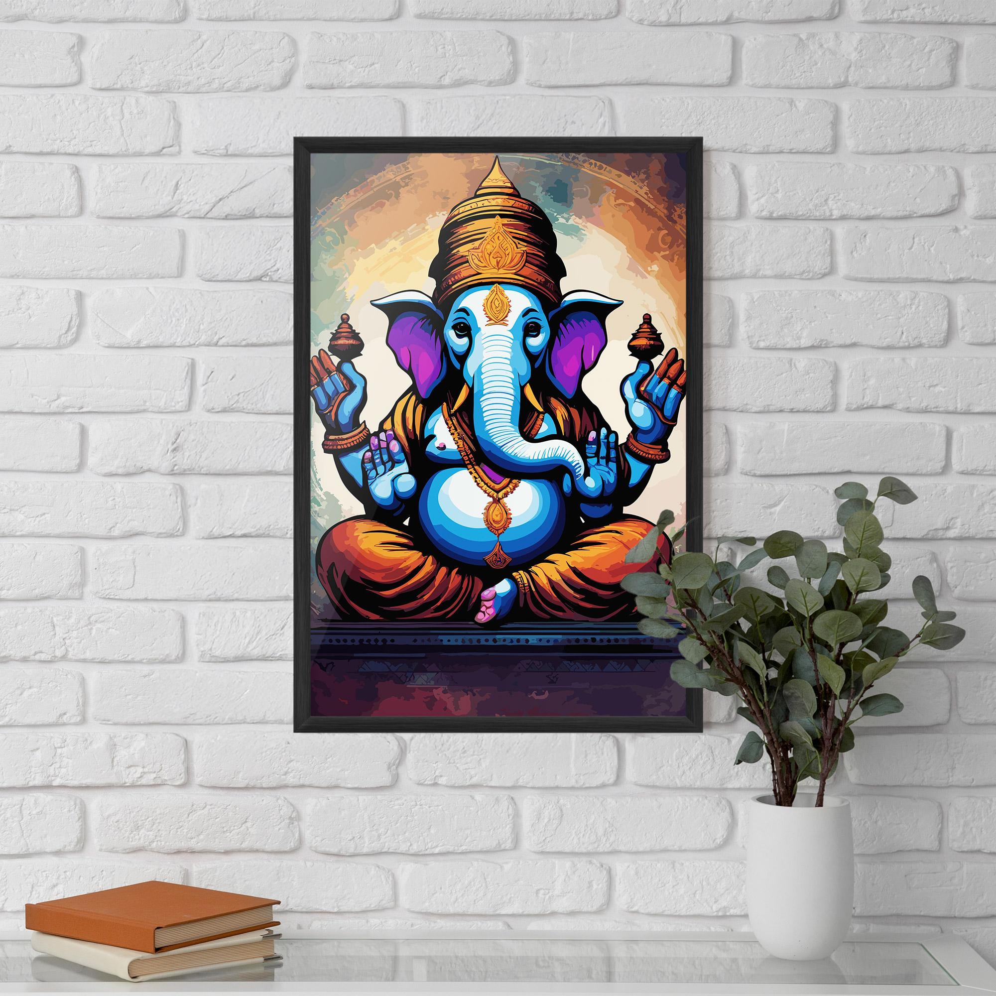 Poster Înrămat Ganesh Colorful mockup 5