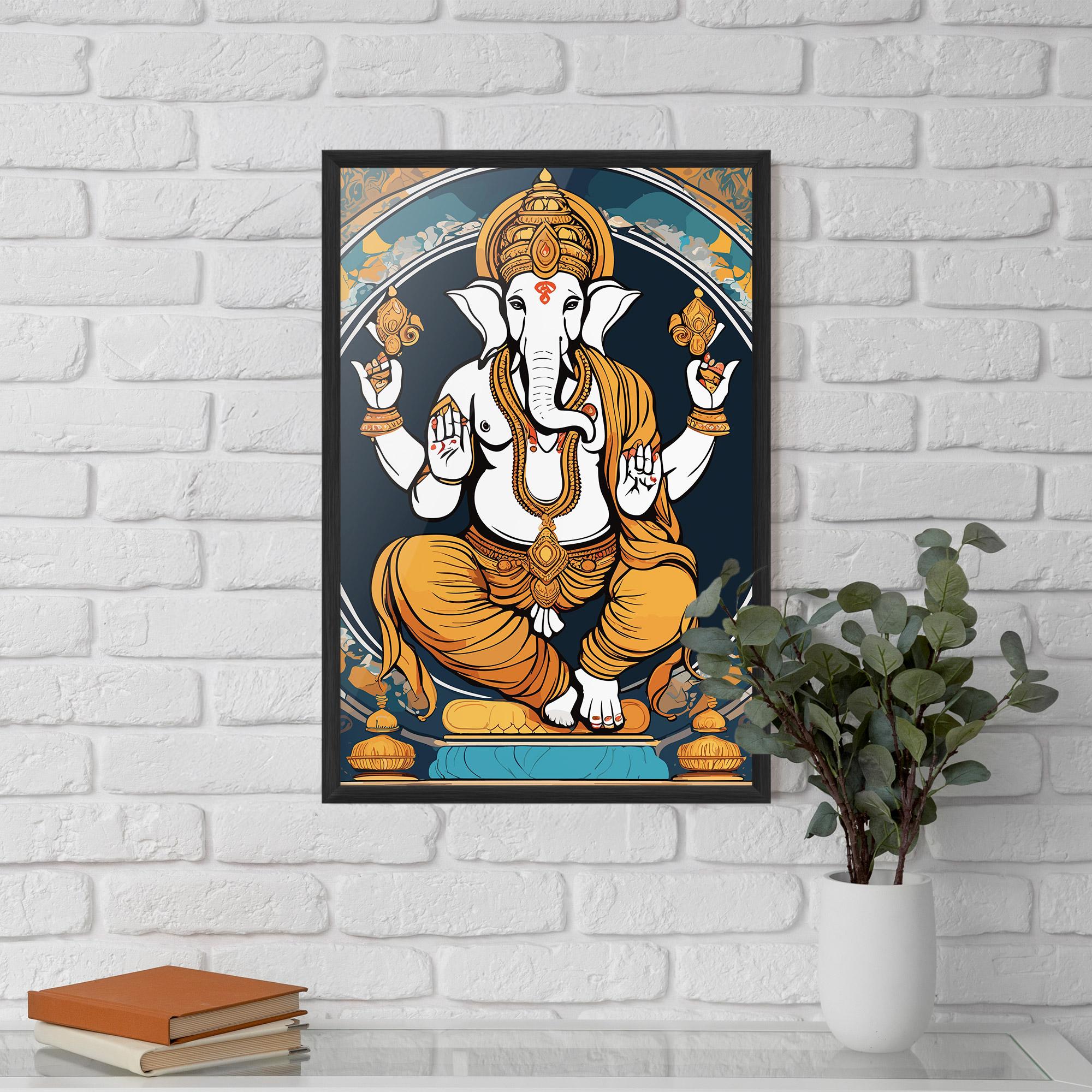 Poster Înrămat Gold Ganpati mockup 5