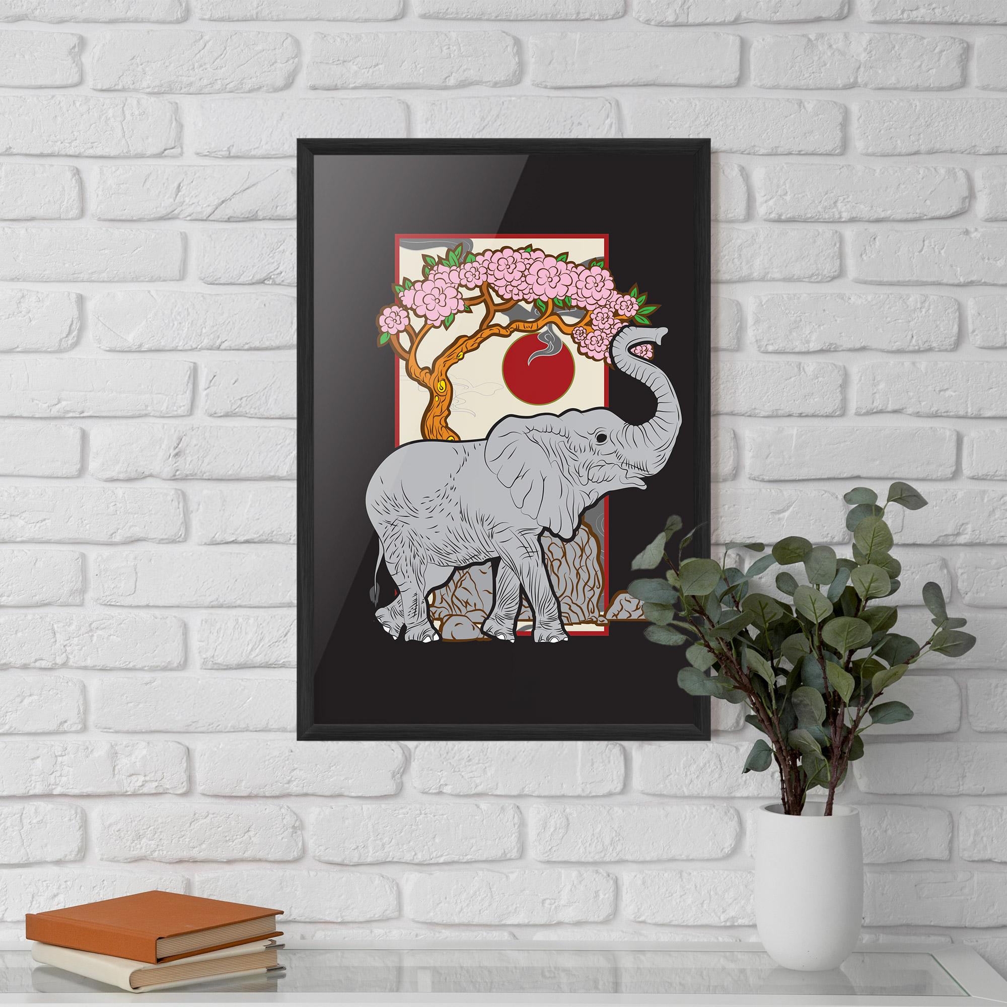 Poster Înrămat Three Elephant mockup 5