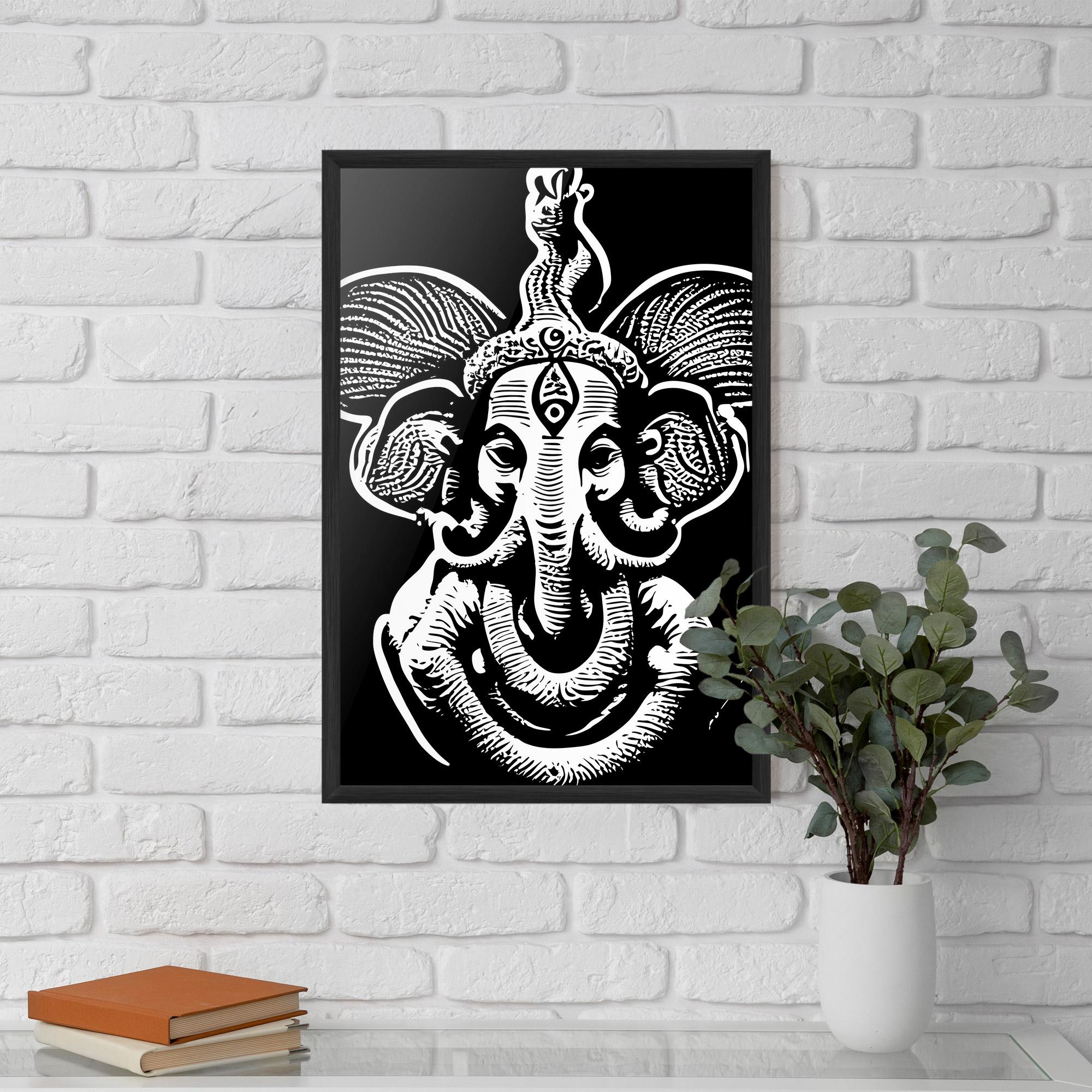 Poster Înrămat White Head Elephant mockup 5