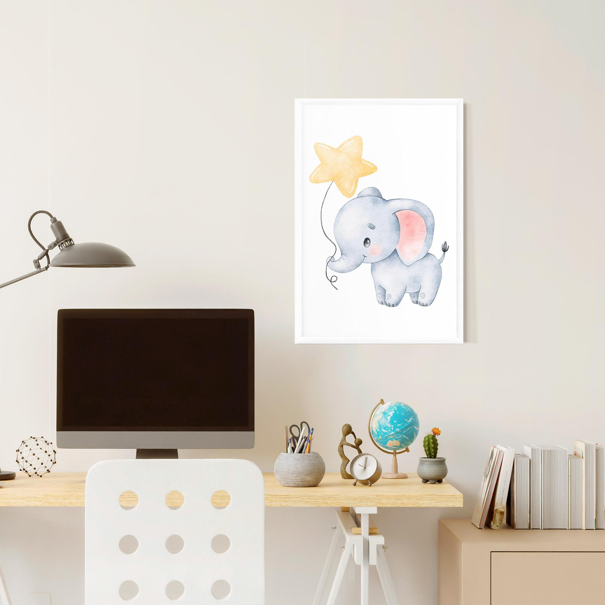 Poster Înrămat Baby Elephant Kids mockup 6