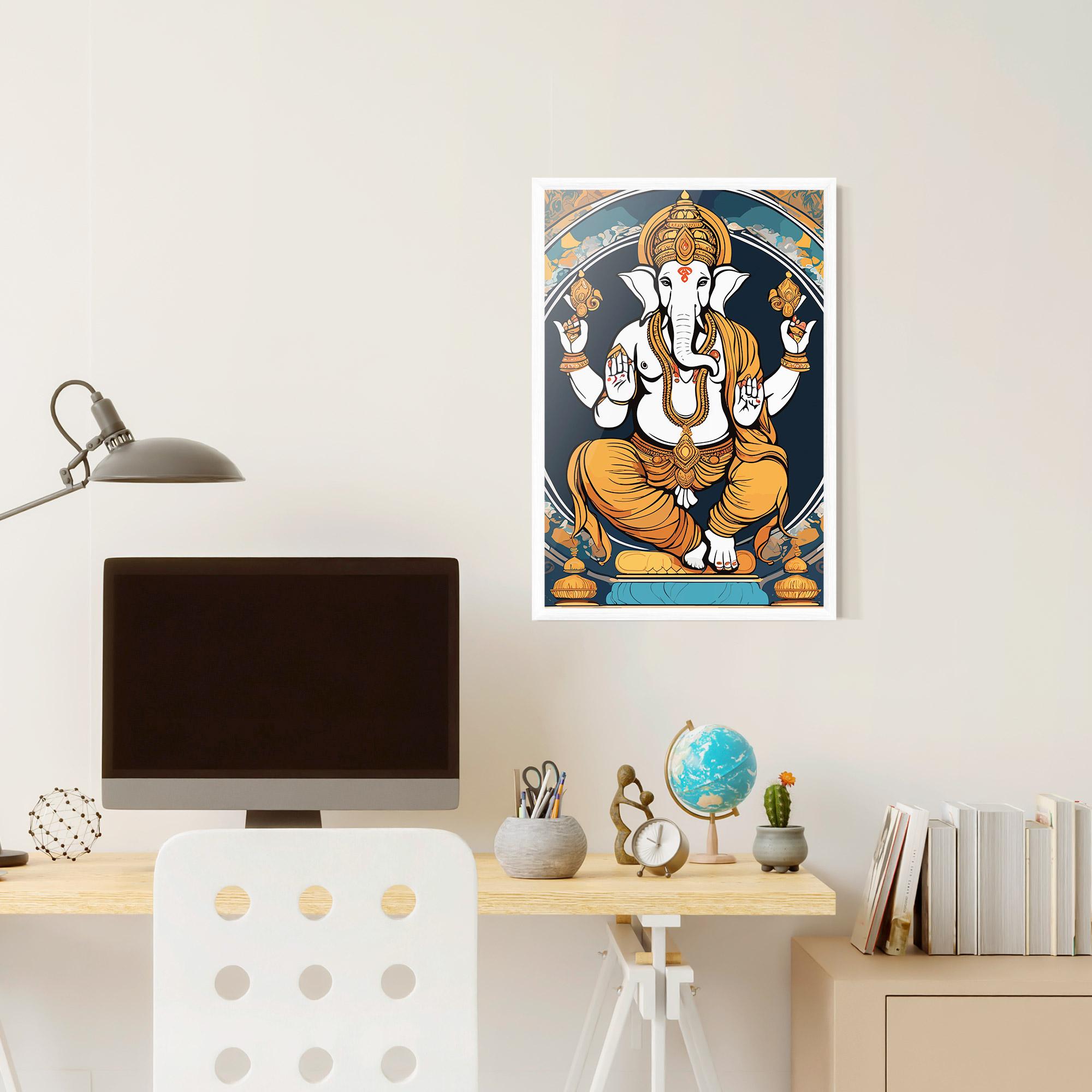 Poster Înrămat Gold Ganpati mockup 6