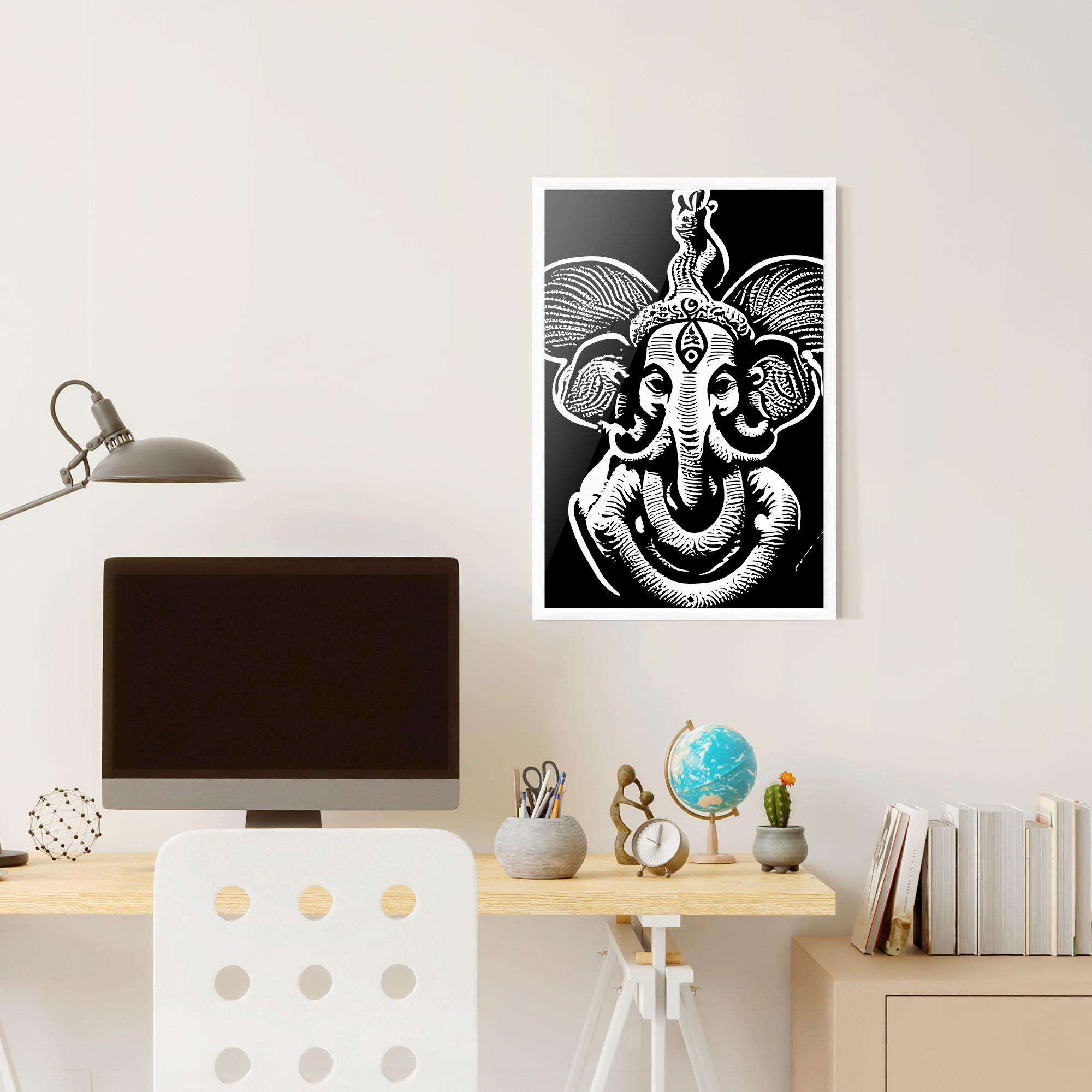 Poster Înrămat White Head Elephant mockup 6