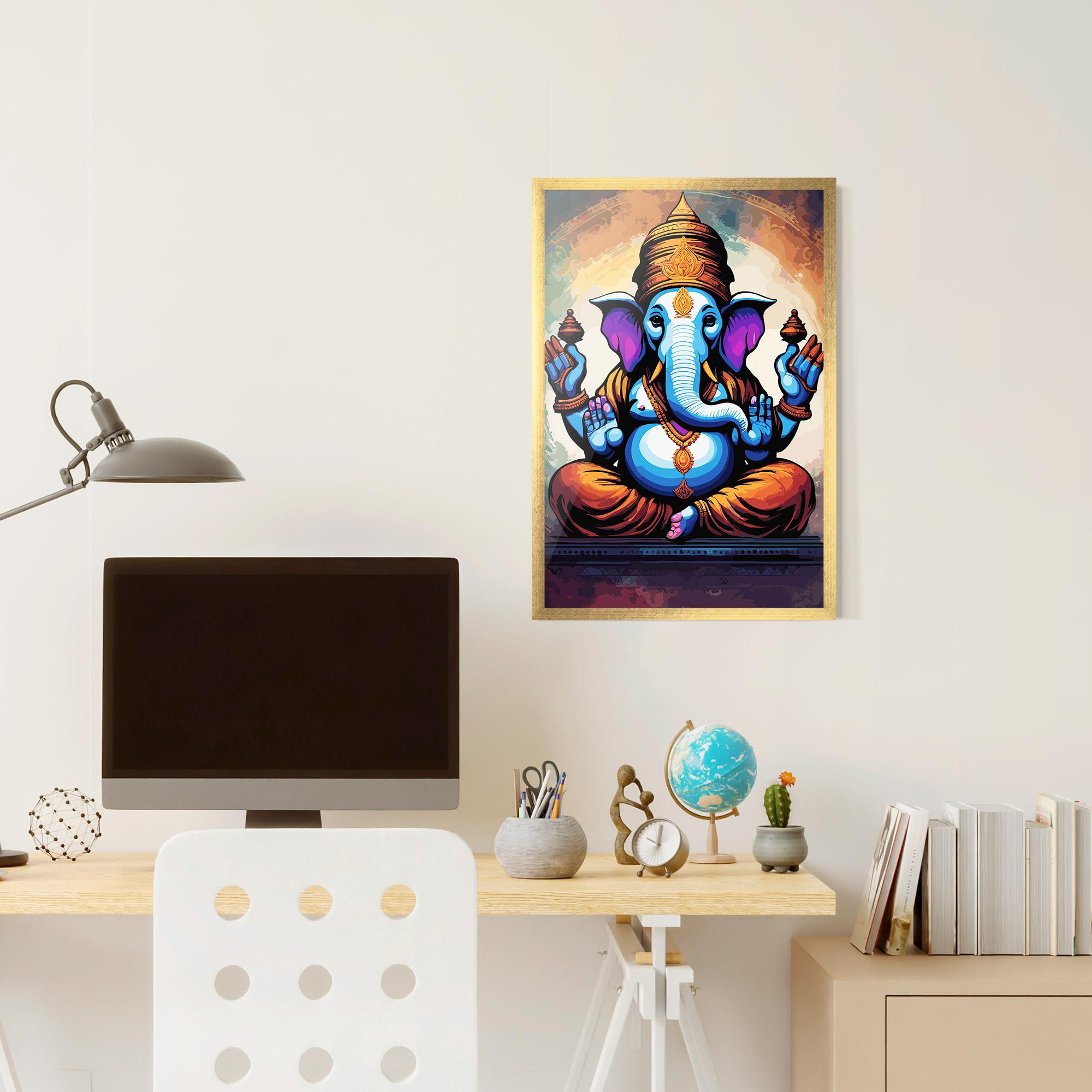 Poster Înrămat Ganesh Colorful mockup 6