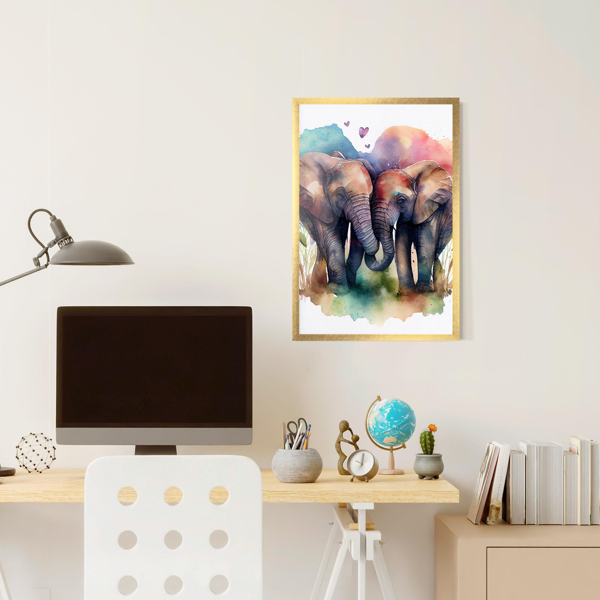 Poster Înrămat Watercolor Love mockup 6