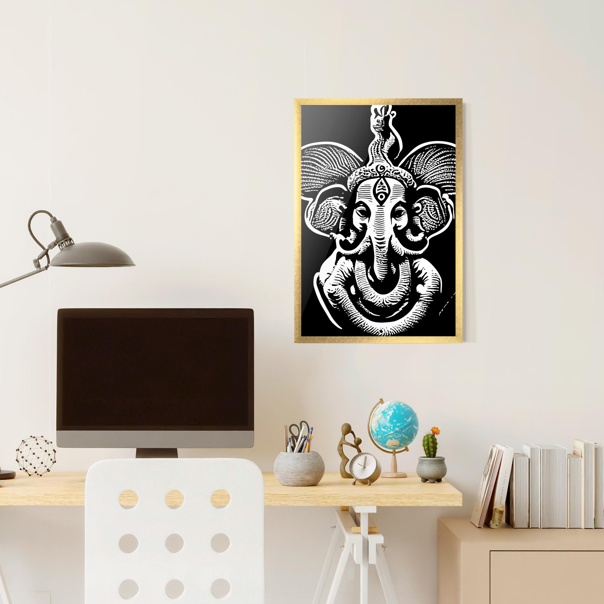 Poster Înrămat White Head Elephant mockup 6