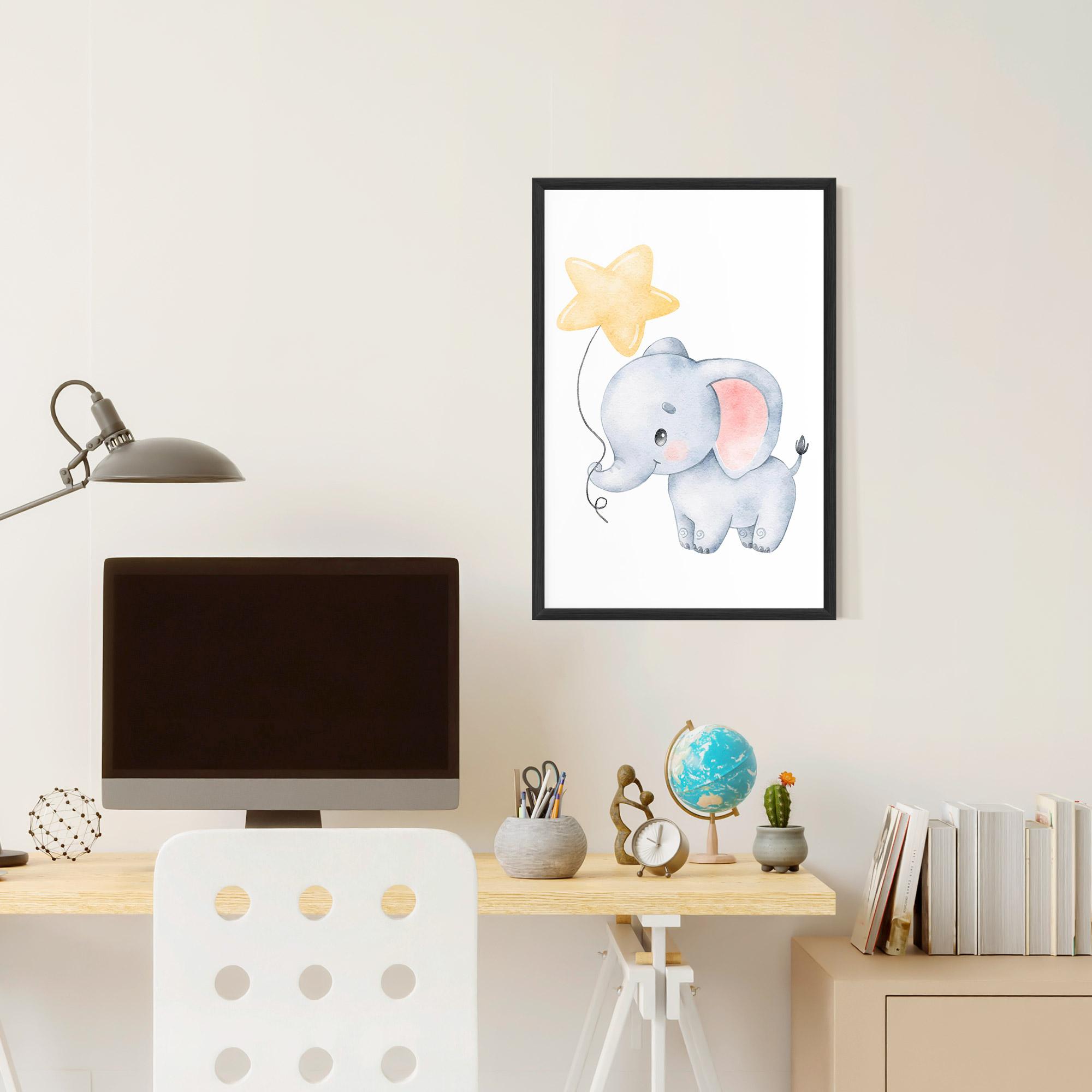 Poster Înrămat Baby Elephant Kids mockup 6