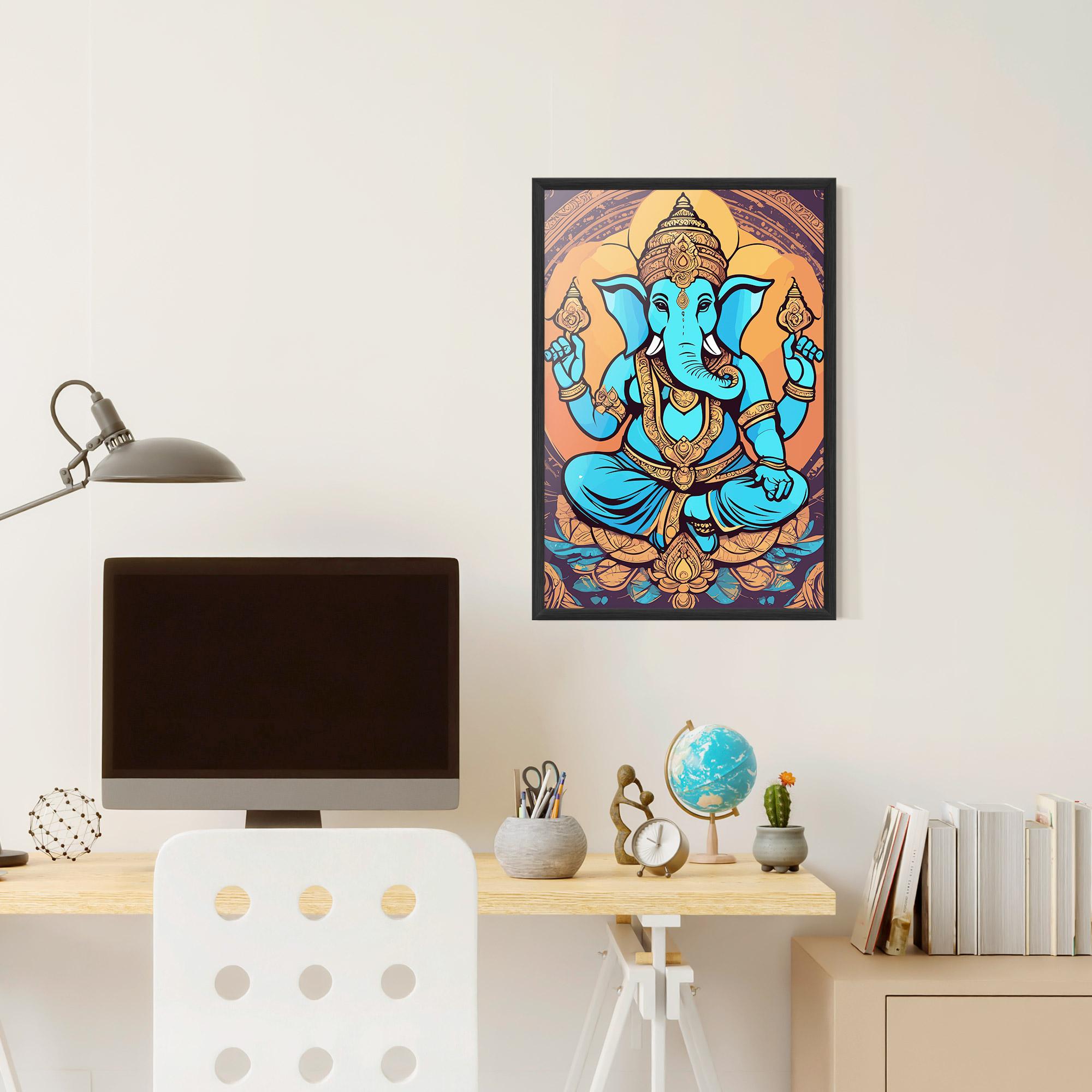 Poster Înrămat Blue Elephant mockup 6
