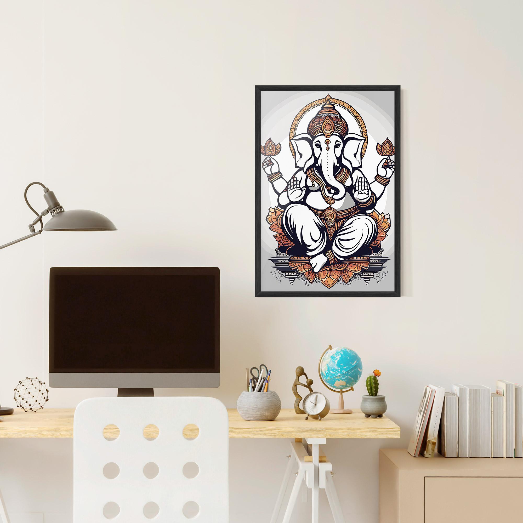 Poster Înrămat Chaturthi Grey mockup 6
