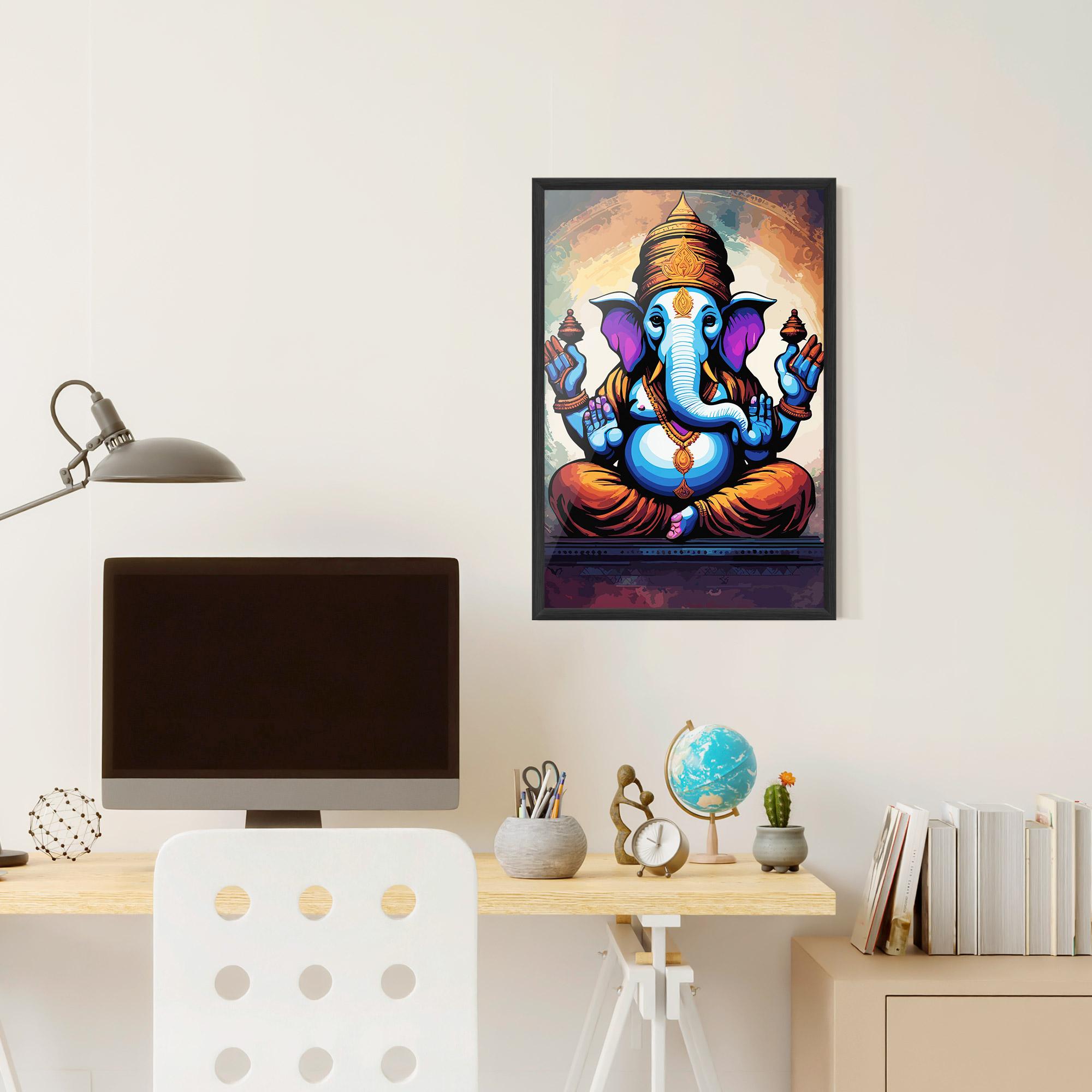 Poster Înrămat Ganesh Colorful mockup 6