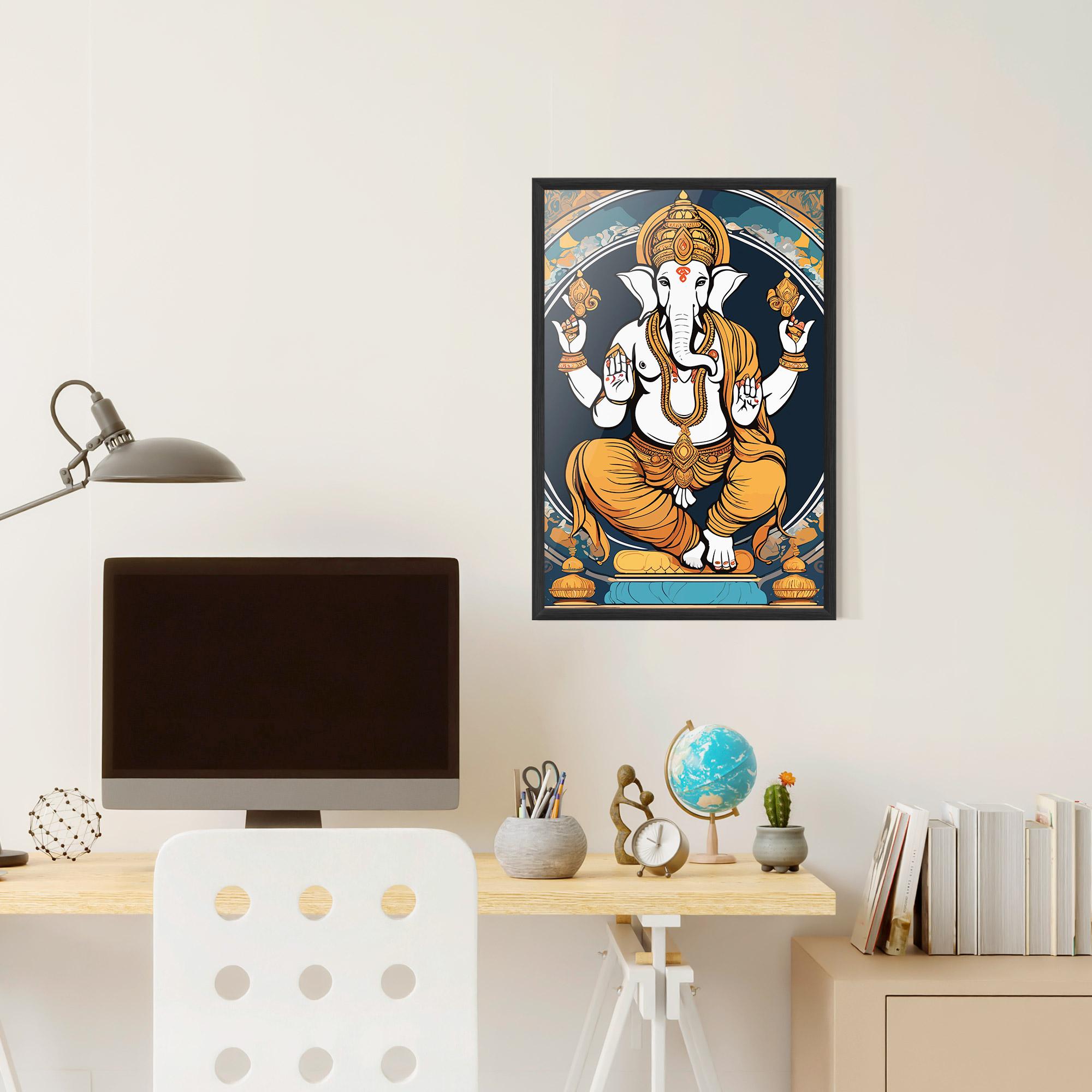 Poster Înrămat Gold Ganpati mockup 6