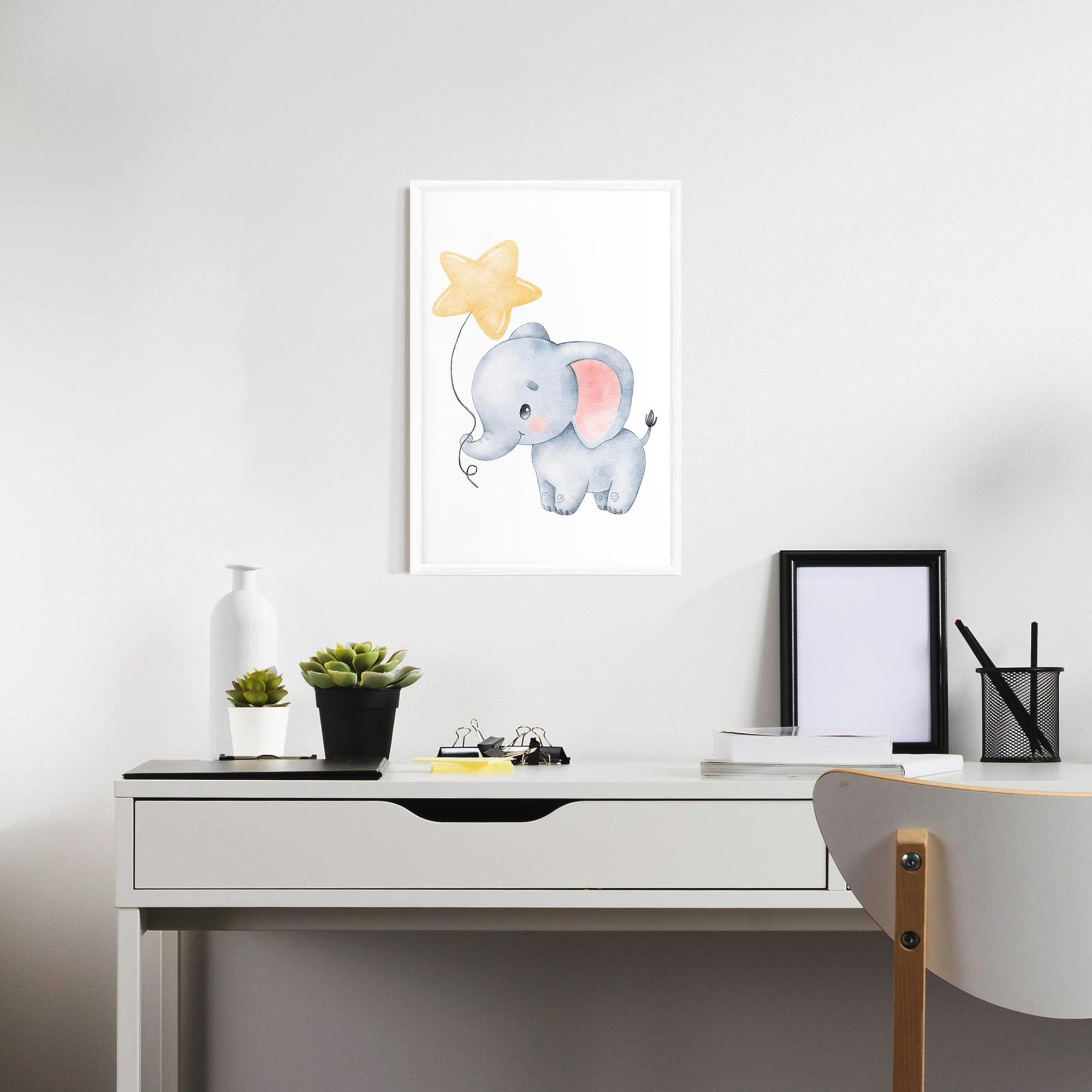 Poster Înrămat Baby Elephant Kids mockup 7
