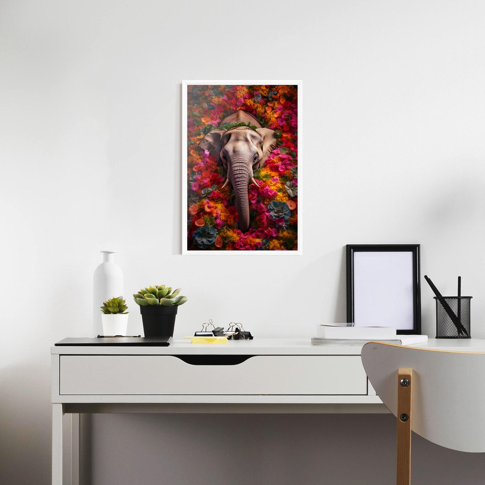 Poster Înrămat Flower Elephant mockup 7