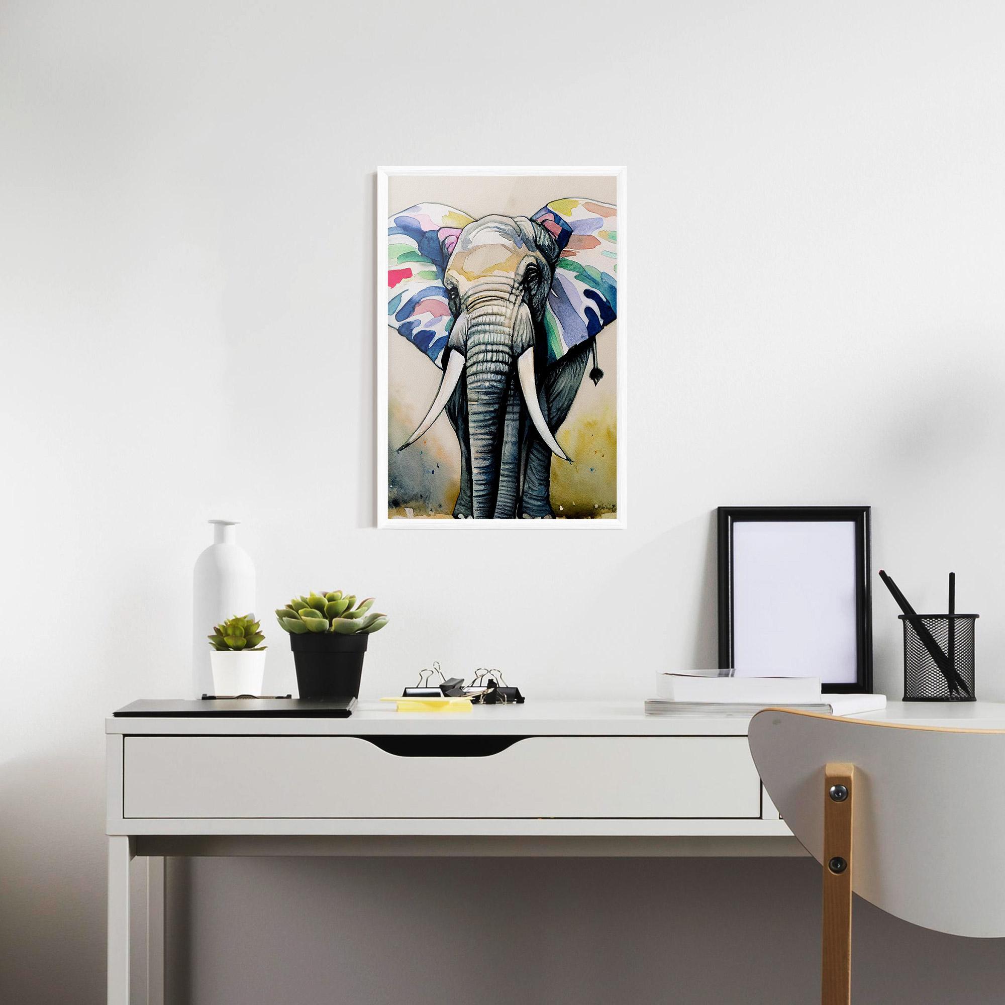 Poster Înrămat Watercolor Elephant Art mockup 7