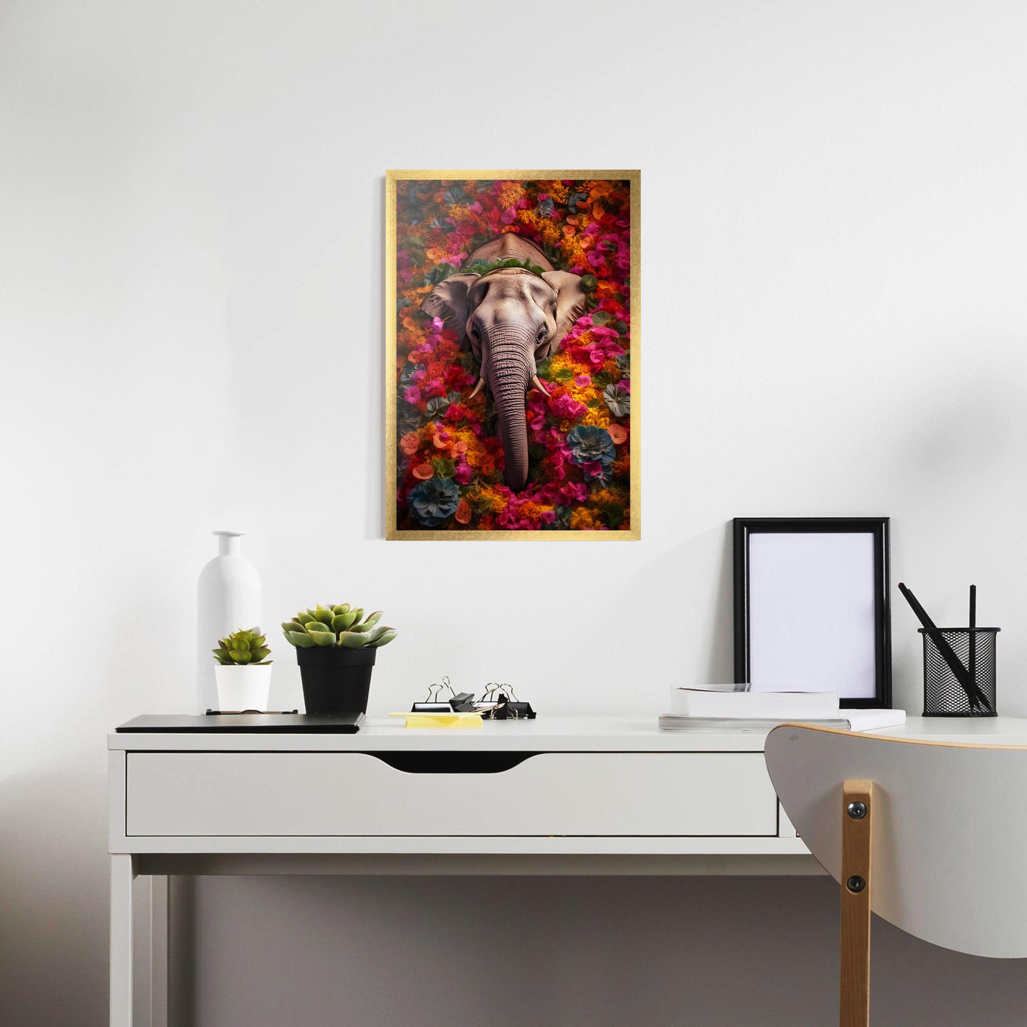 Poster Înrămat Flower Elephant mockup 7
