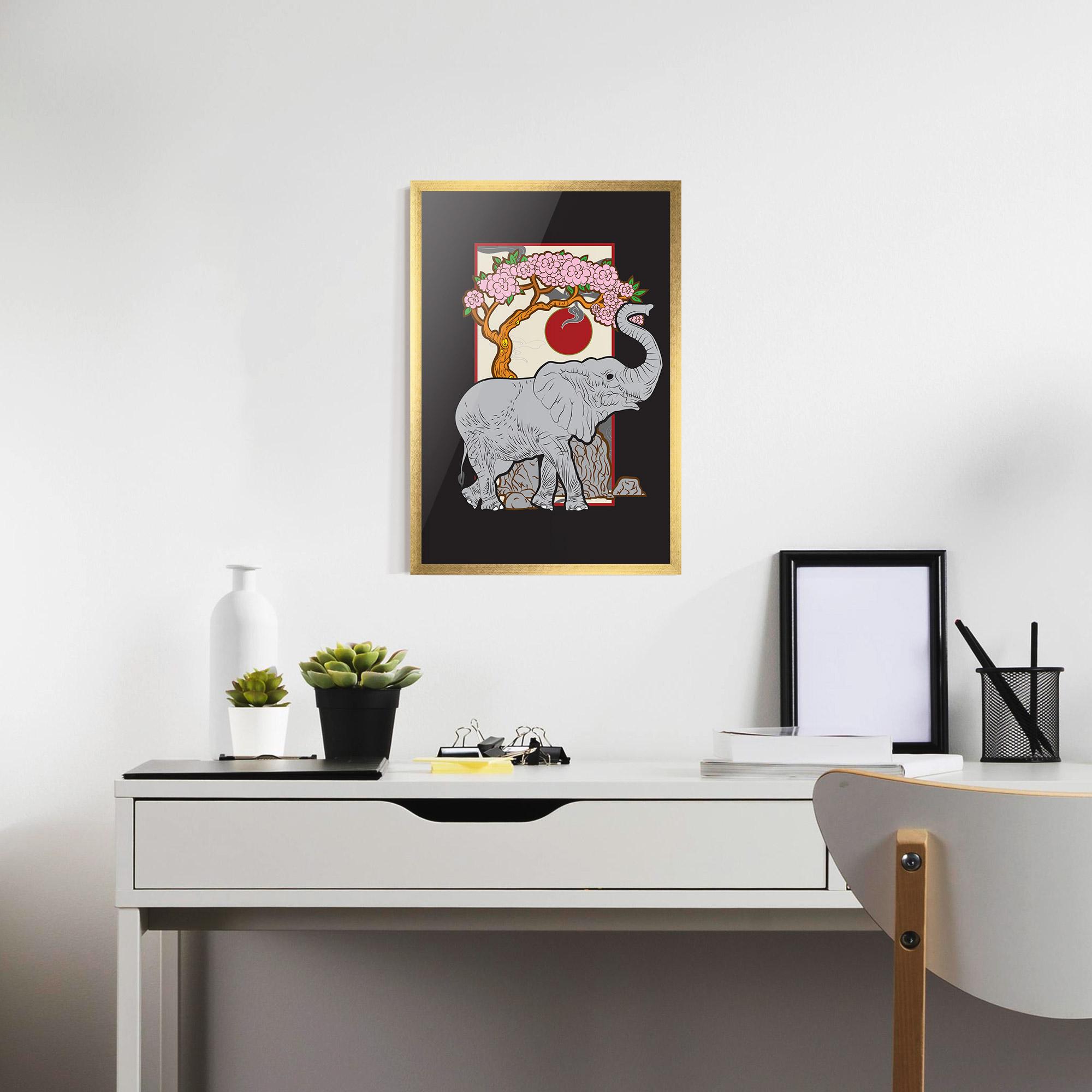 Poster Înrămat Three Elephant mockup 7