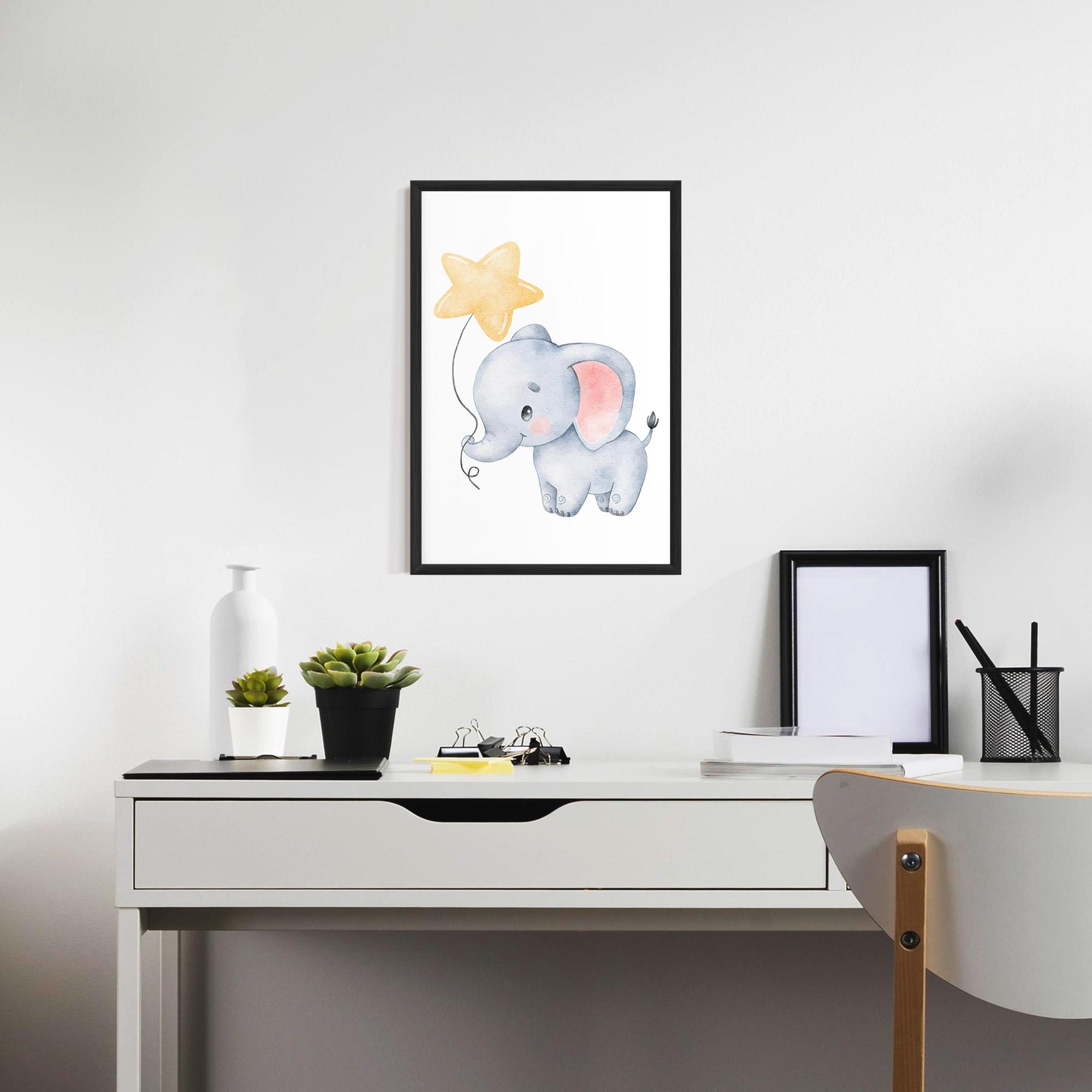 Poster Înrămat Baby Elephant Kids mockup 7