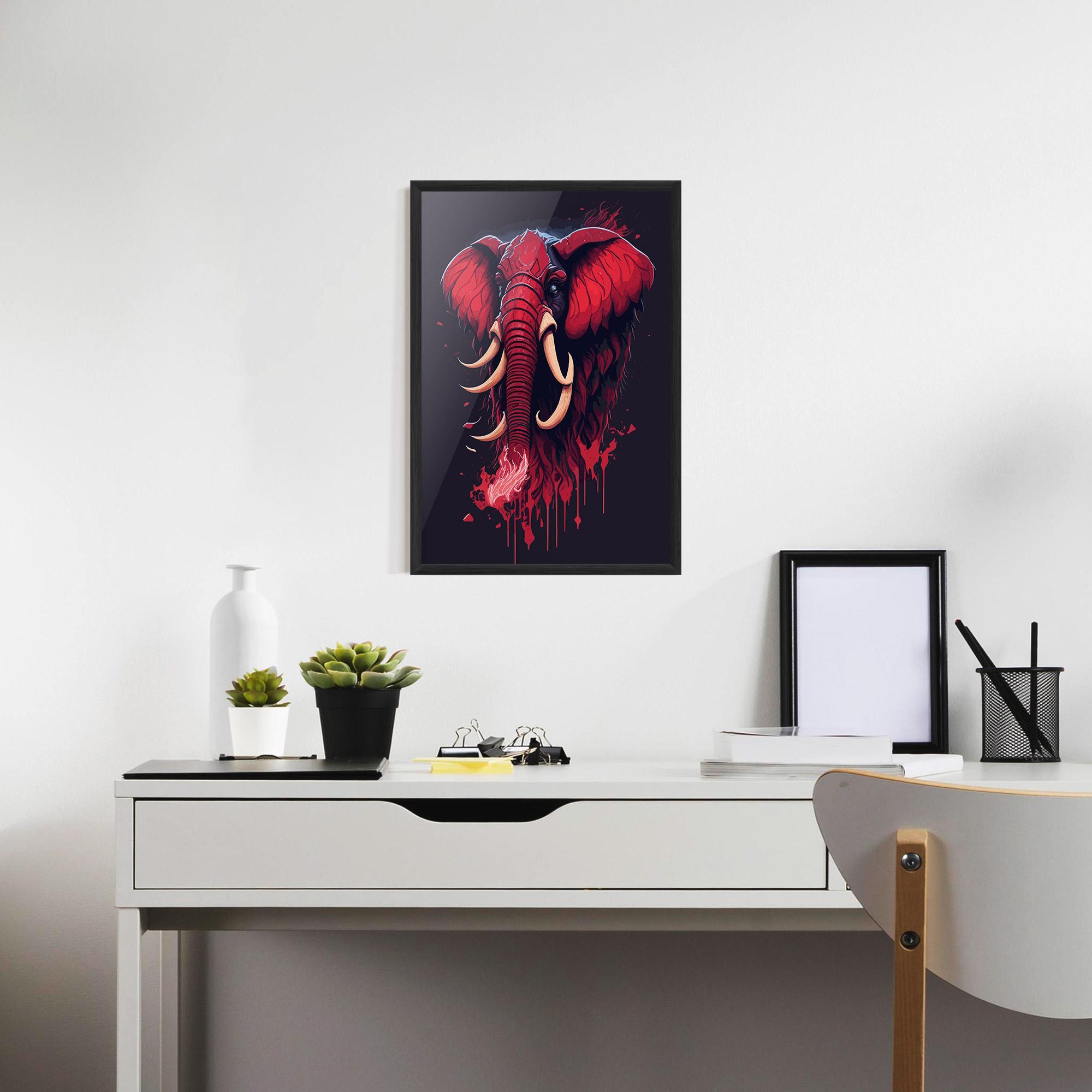 Poster Înrămat Bloody Elephant mockup 7