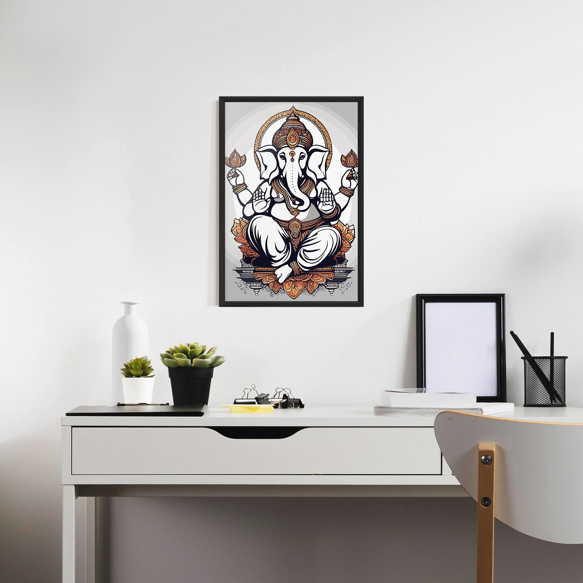 Poster Înrămat Chaturthi Grey mockup 7