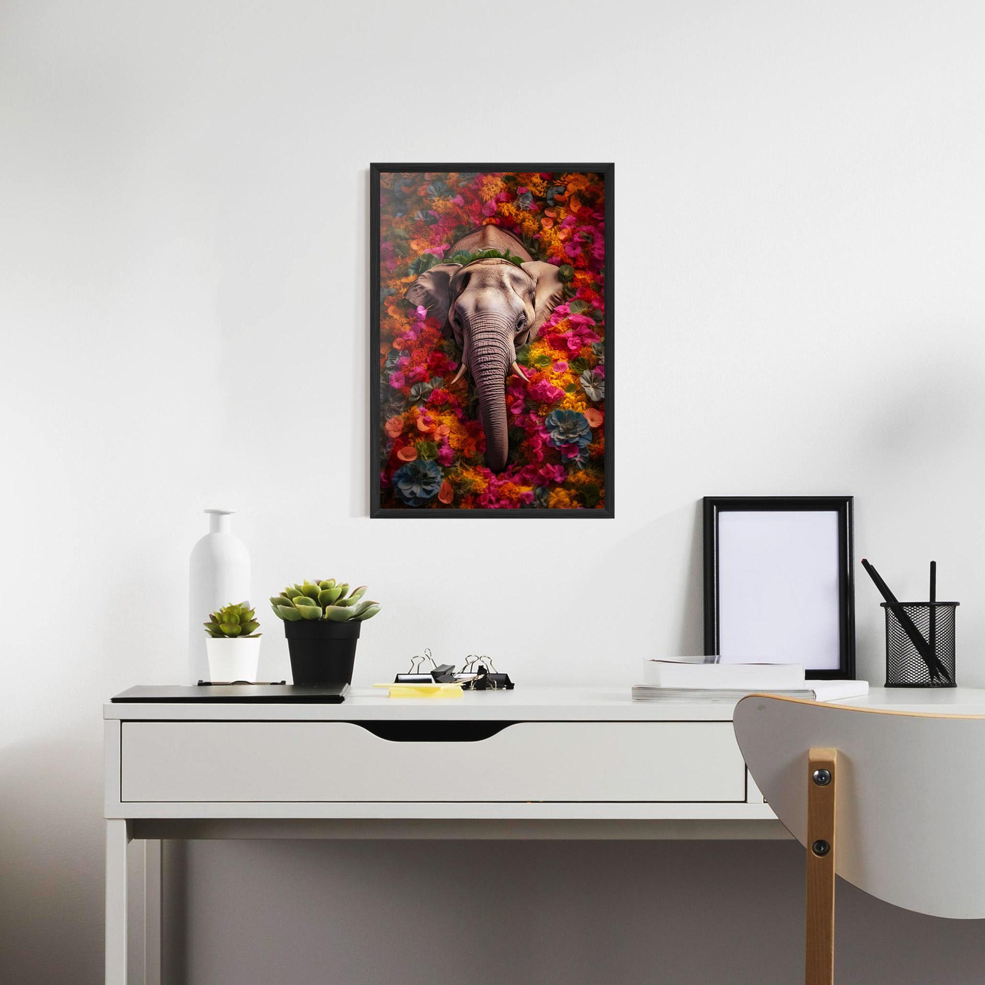 Poster Înrămat Flower Elephant mockup 7