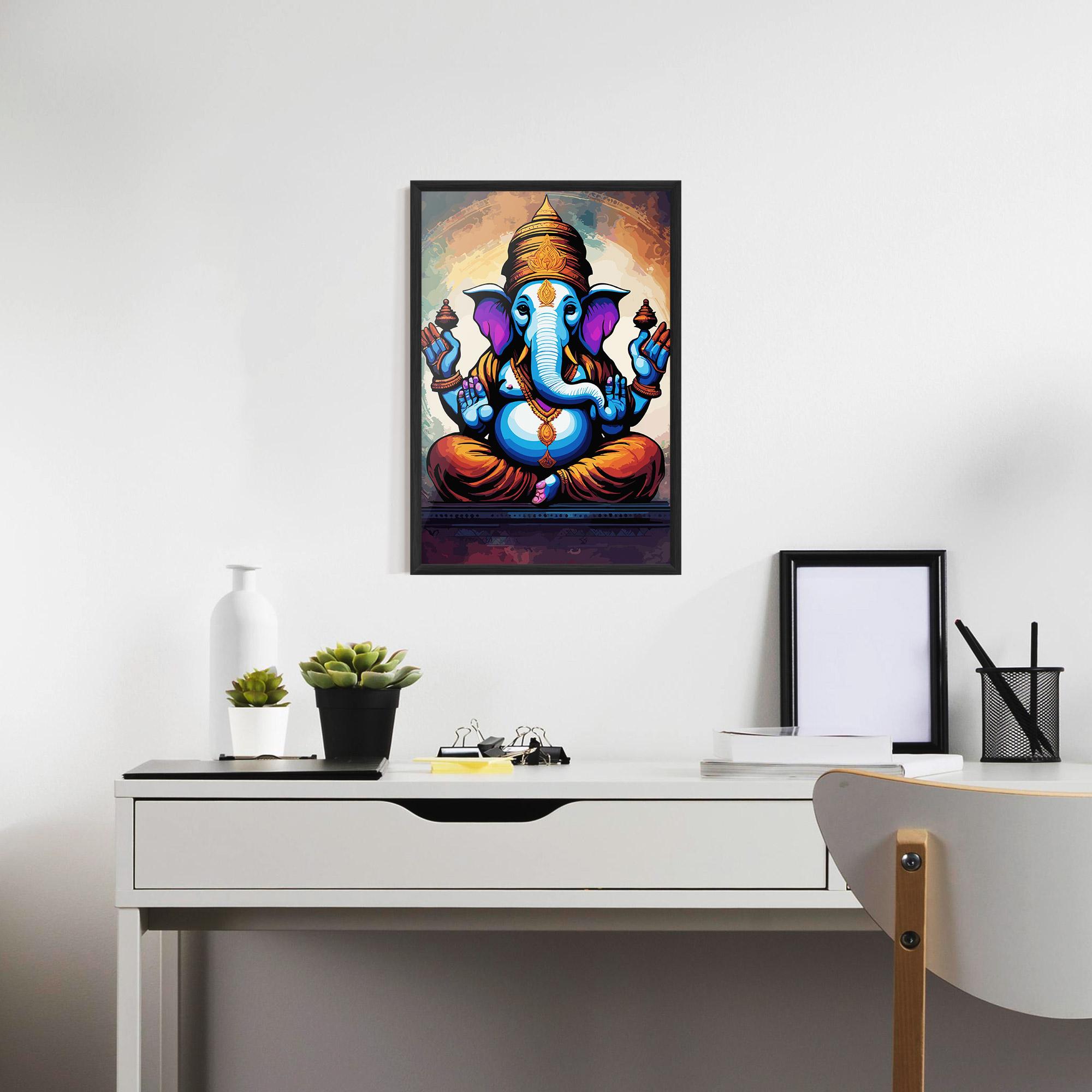 Poster Înrămat Ganesh Colorful mockup 7